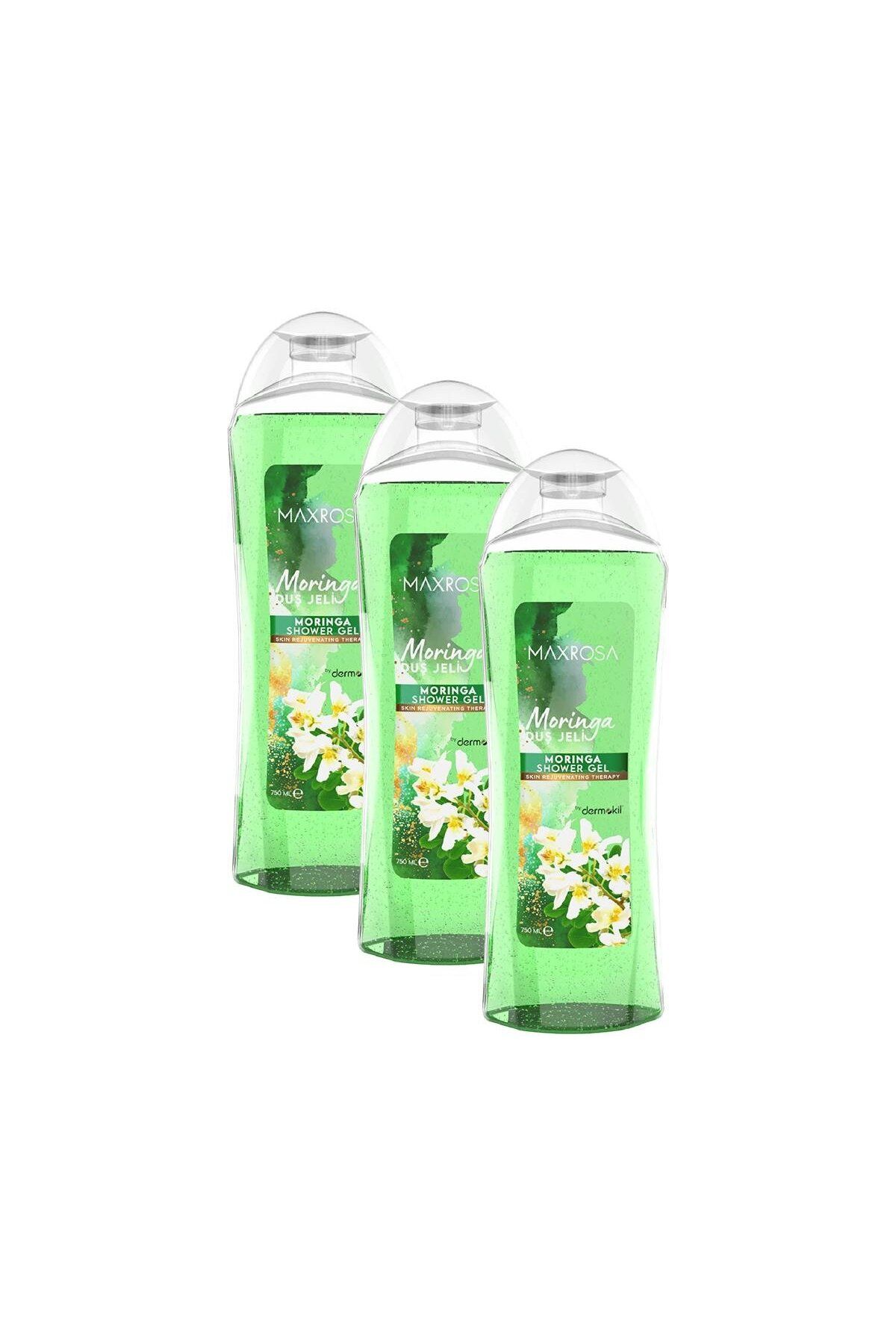 Dermokil Maxrosa Duş Jeli Moringa 750ml. Üçlü Set