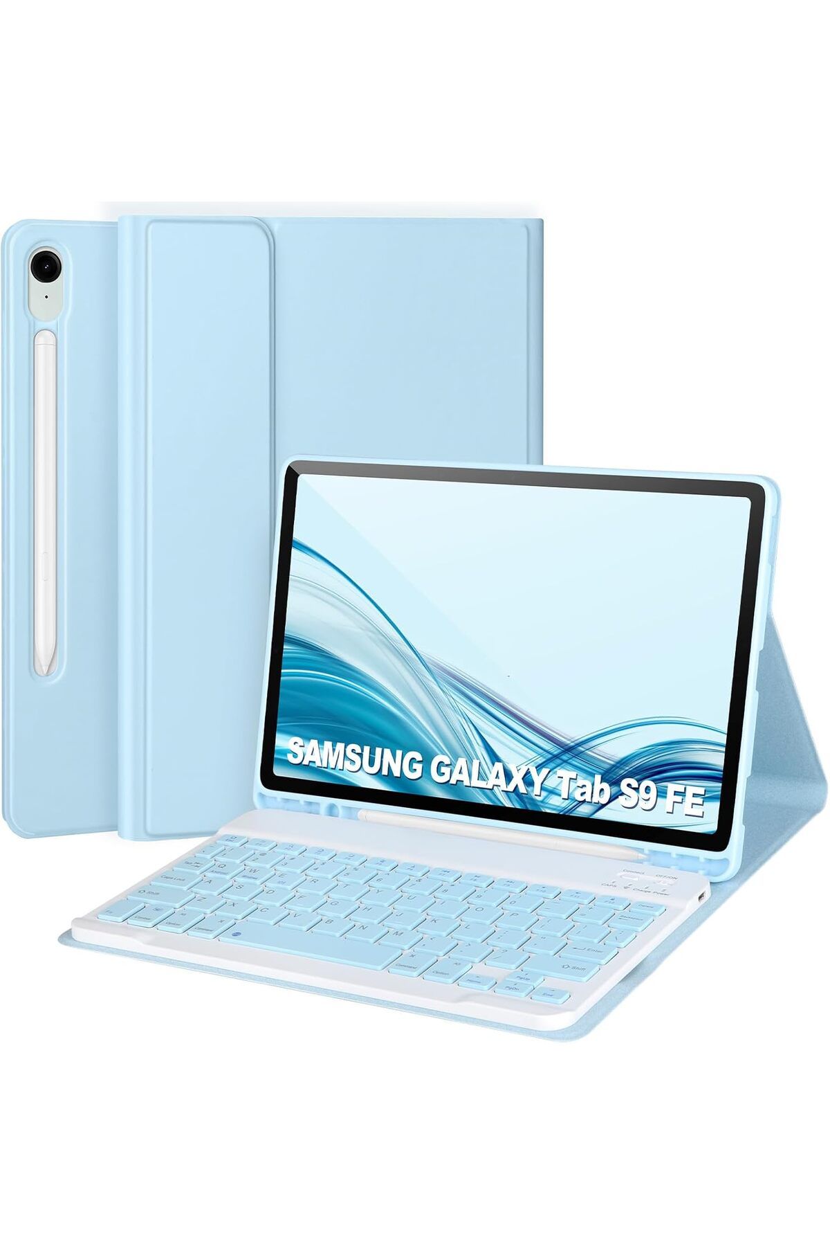 TEKNETSTORE Samsung Galaxy Tab S9 Fe 10.9" Q Türkçe Klavyeli Kılıf Kalem Bölmeli Bluetooth Özellikli Standlı