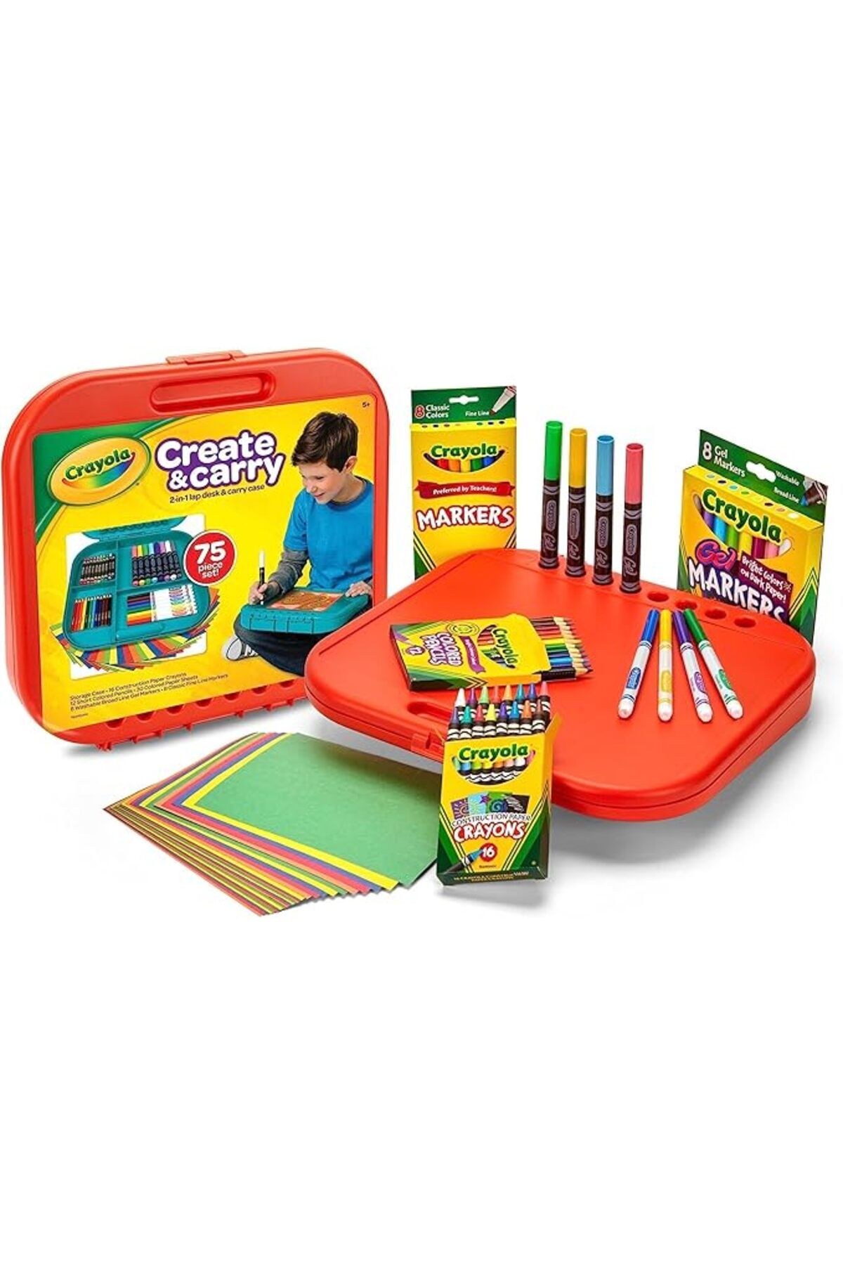 Crayola-Create & Carry 2-in-1 Lap Desk & Carry Case 75pcs Set 2