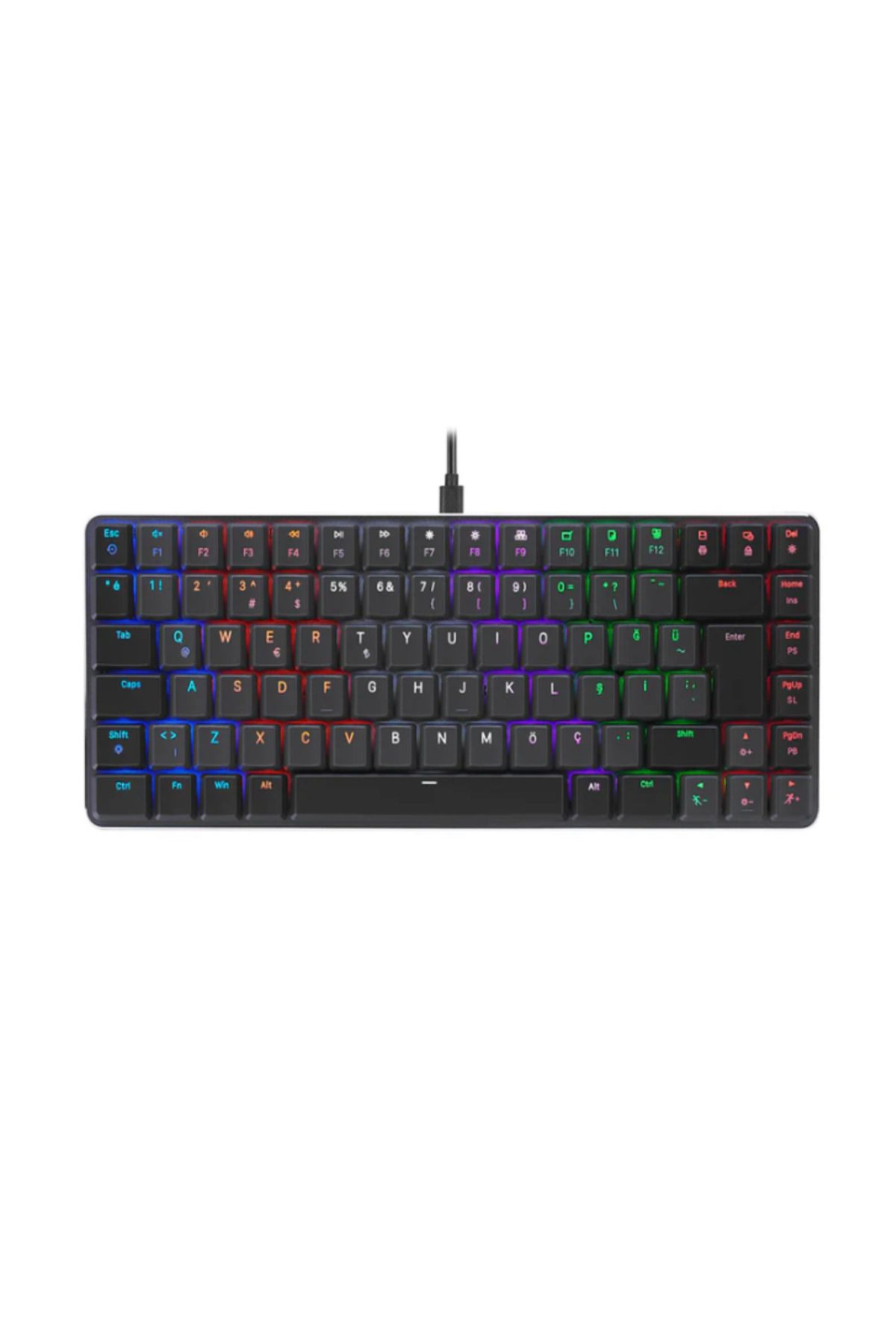 Afila Rampage GRANITE Siyah/Gri Low Profile RED SWITCH Q Rainbow Mekanik Gaming Oyuncu Klavye