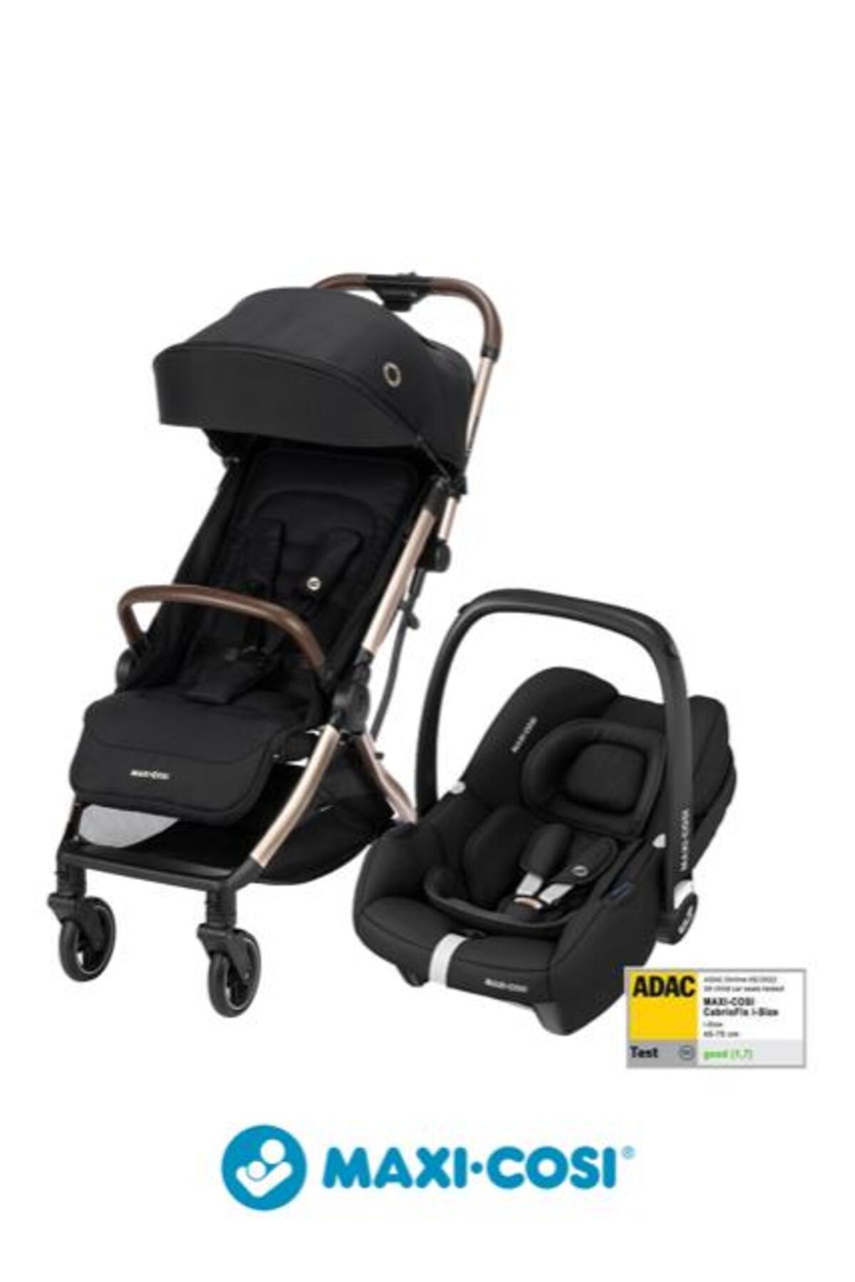 MAXİ-COSİ Eva-Cabriofix I-Size Otomatik Katlanan Seyahat Sistem Kompakt Bebek Arabası Gold-Black