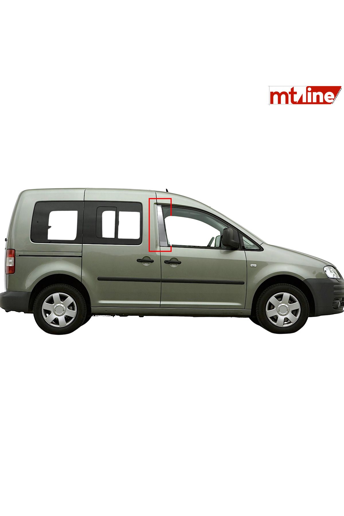 Mt Line Accessories Kapı Direği 2 Parça Volkswagen Caddy Mini Van 2003 ve Üzeri Uyumlu Krom Paslanmaz Çelik