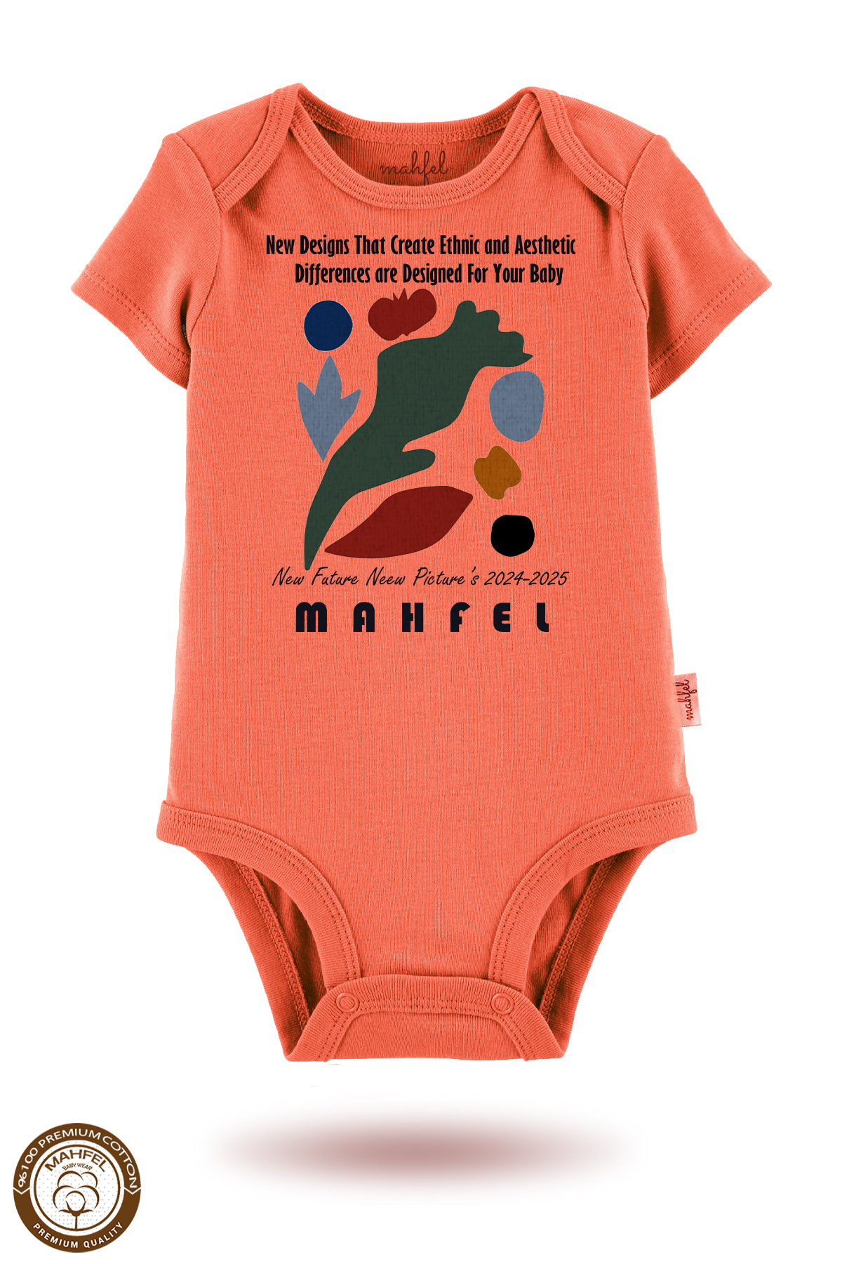 MAHFEL %100 Pamuklu Premium 3'lü Organik Baskılı Çıtçıtlı Bebek Body Zıbın fotoğrafı 2 (önizleme)