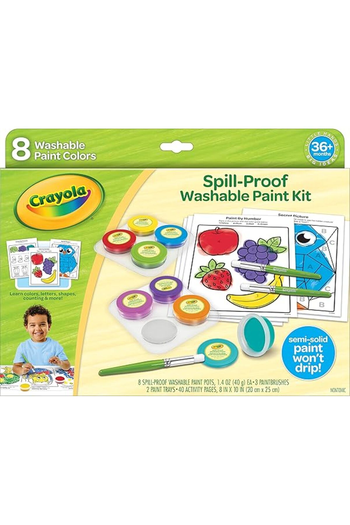 Crayola-مجموعة طلاء مقاومة للانسكاب وقابلة للغسل CY81-1518 1