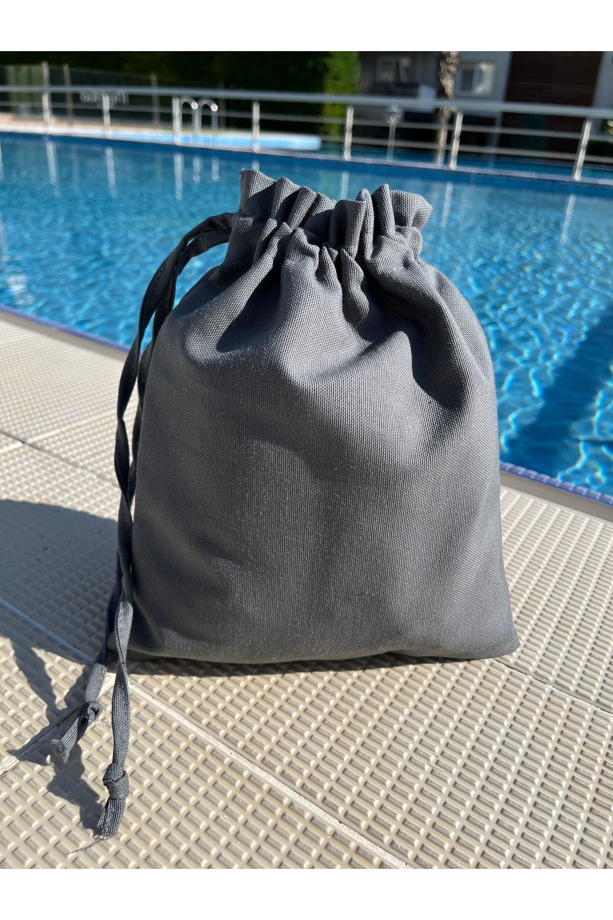 MEKİK BUTİK-Linen Cloth Pouch - Drawstring Bag Organizer - Toiletry Bag - 20X25 4