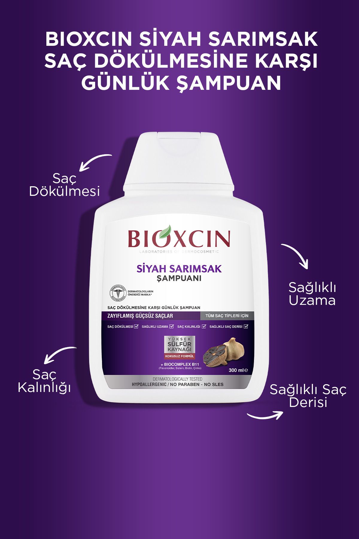 Bioxcin-Šampon s černým česnekem 300 ml- 4