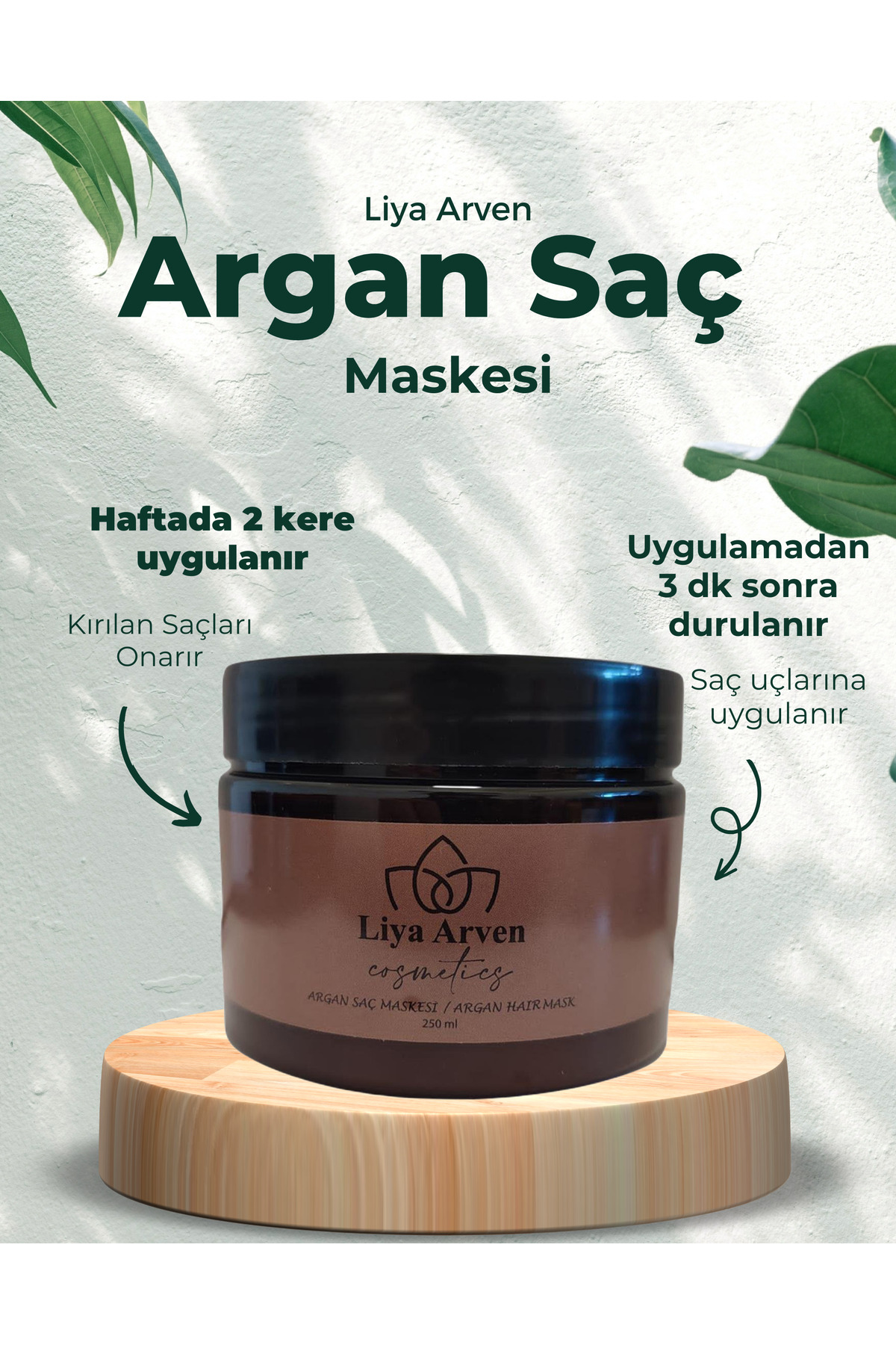 Liya Arven Saç Besleyici Onarıcı Saç Argan Bakım Maskesi 250ml — 134
