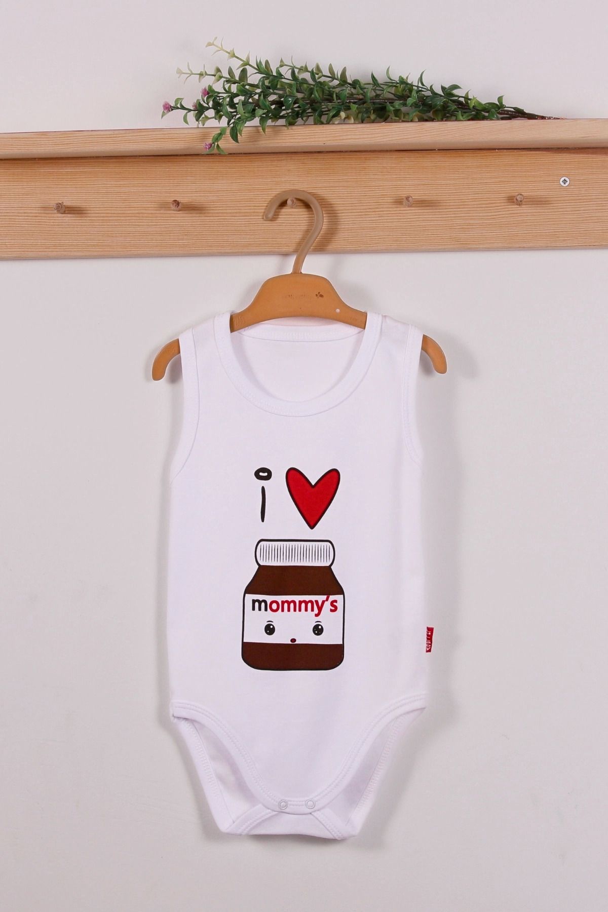 gcaksesuar Mommy's Cikolata Desenli Askılı Unisex Body