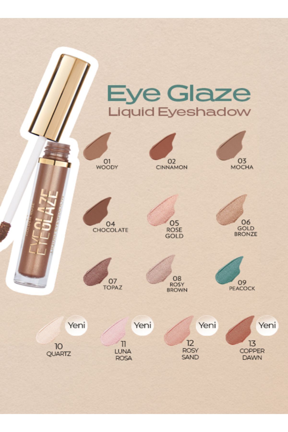 Eye Glaze Liquid Eyeshadow - 11 Luna Rosa - Pembe Likit Far — صورتی P-EYG — تصویر 5 از 5