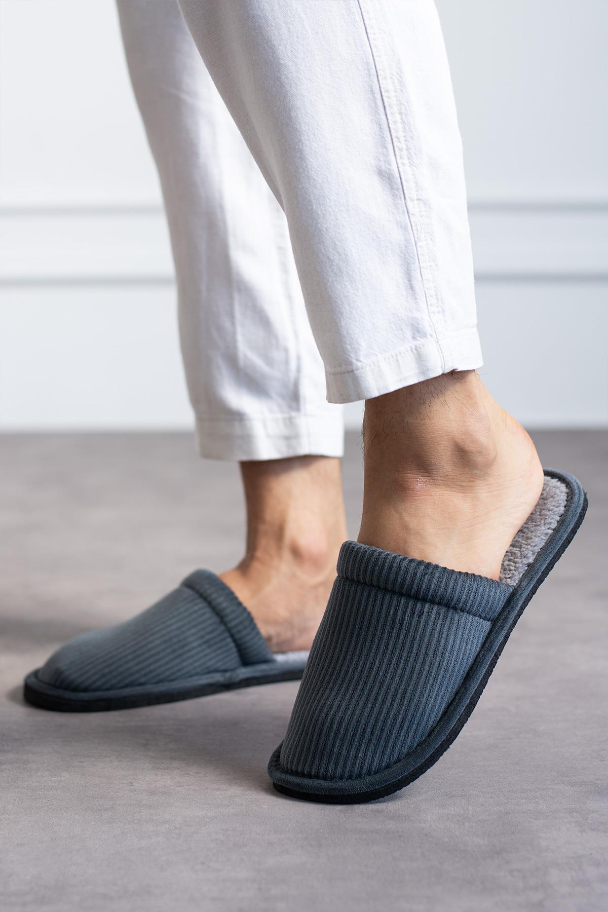 Moda Frato  Modafrato FİTİLLİ DÜZ Unisex Ev Terliği Kışlık Kadın Erkek Terlik - Görsel 3