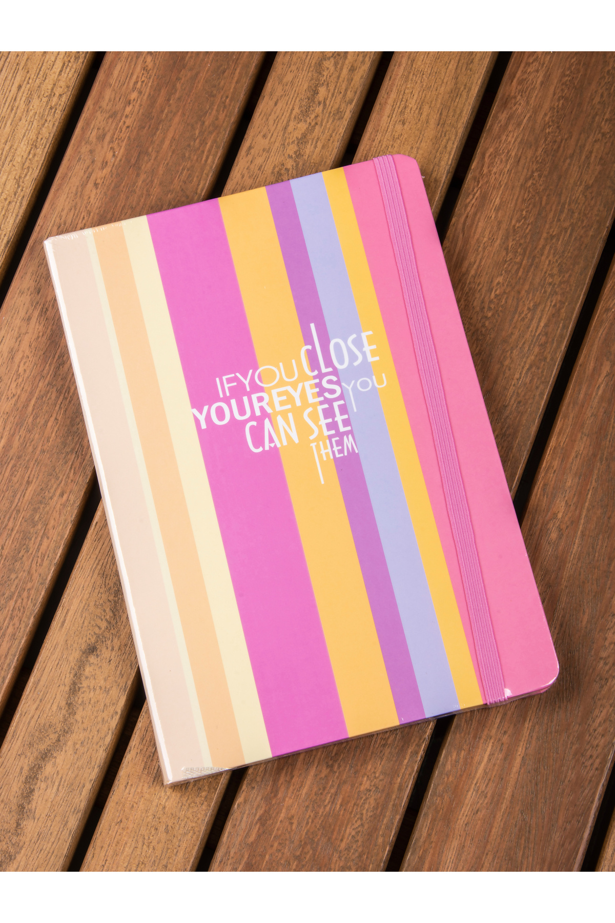 MUKKO HOME-Thick Cover Elastic Lined Notebook with Colorful Stripes Design - 80 Sheets 2