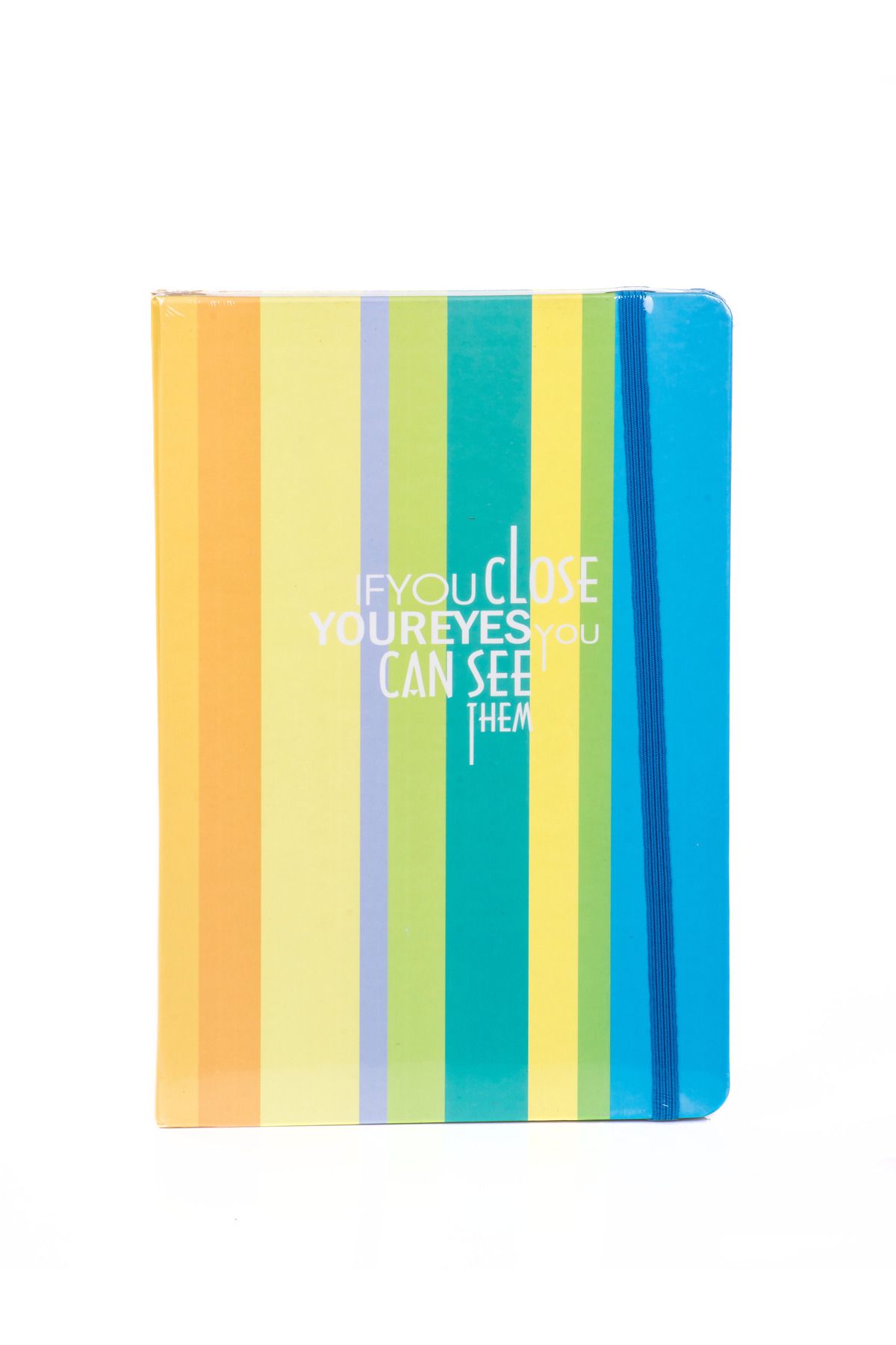 MUKKO HOME-Thick Cover Elastic Lined Notebook with Colorful Stripes Design - 80 Sheets 1