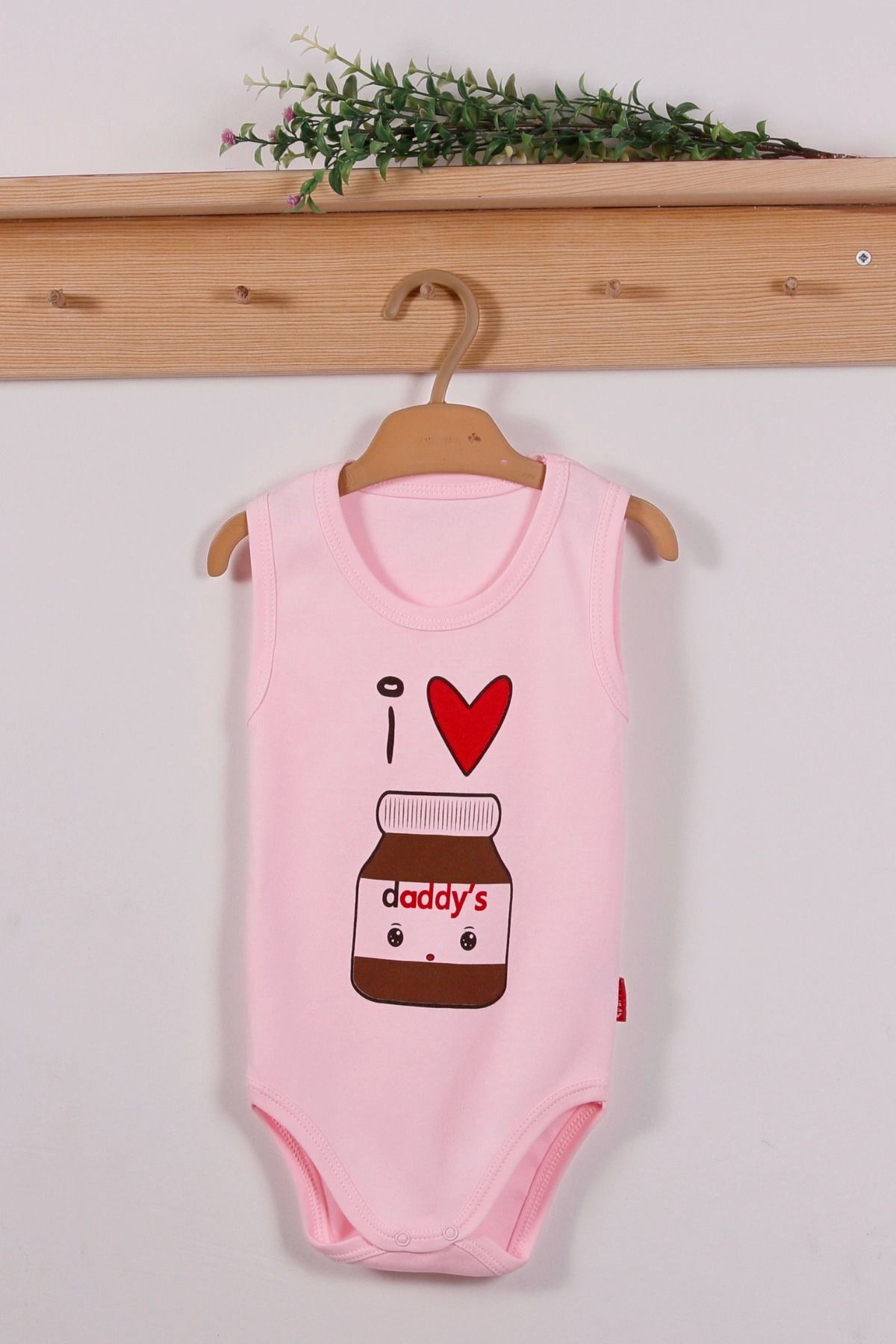 gcaksesuar Pembe Daddy's Cikolata Desenli Askılı Unisex Body