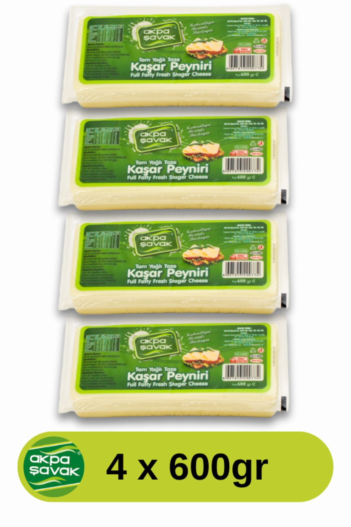 Ak-pa Şavak Akpa Şavak Tam Yağlı Kaşar Peyniri (4 x 600gr)