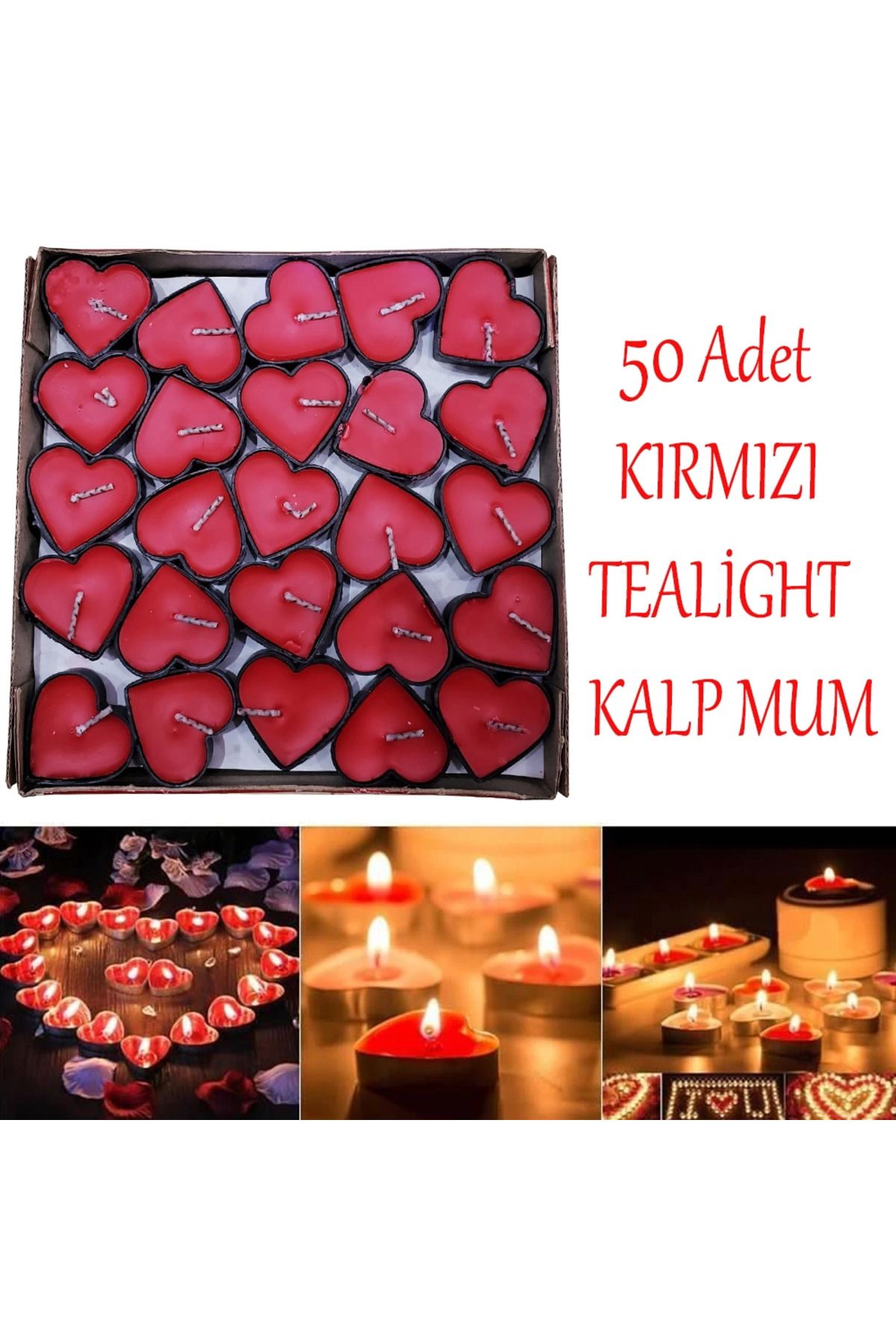 Yeni Nesil Toptancı - YNT Tealight Kalp Mum