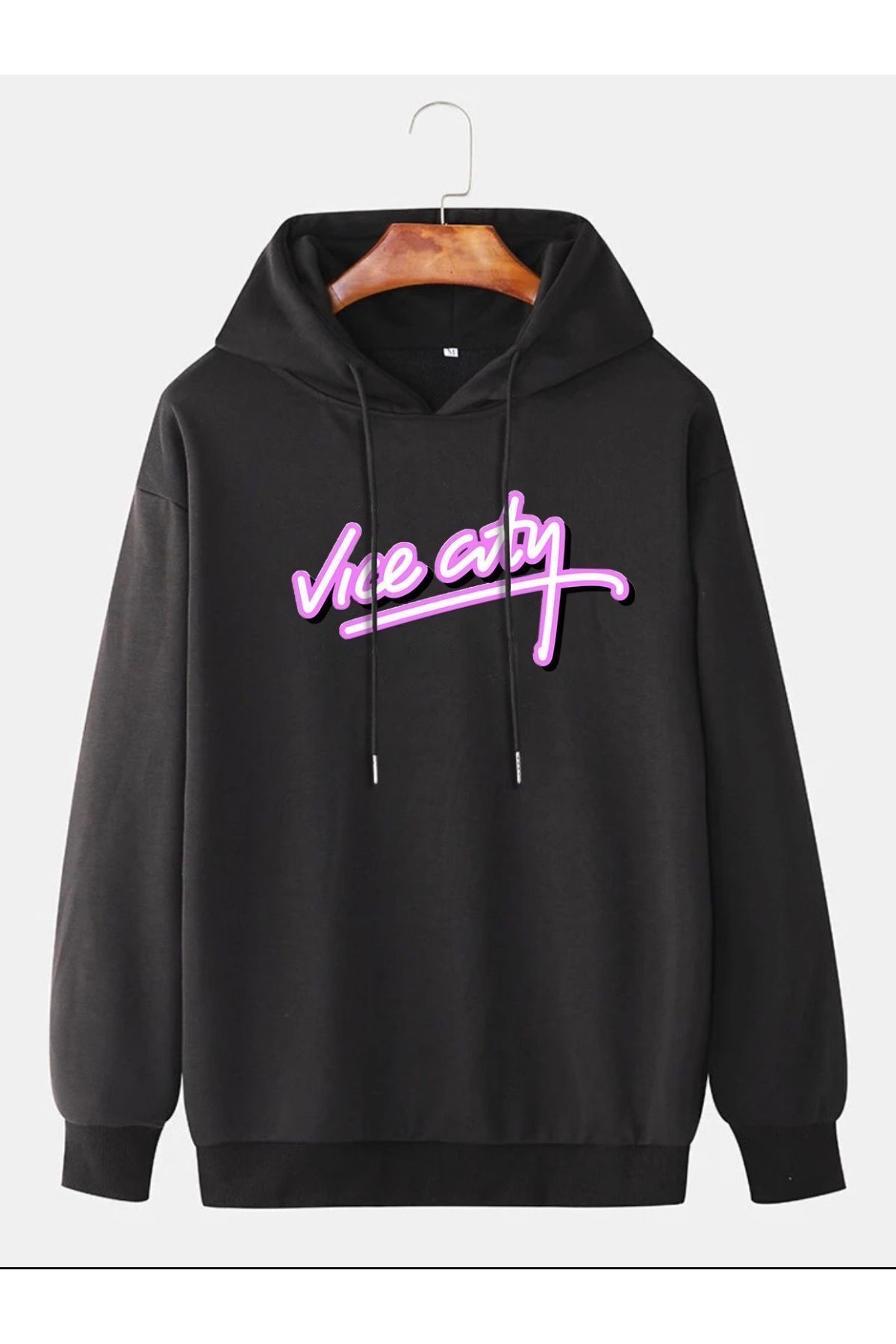 GIANTSTORE Siyah Vice Ctiy Baskılı Sweatshirt