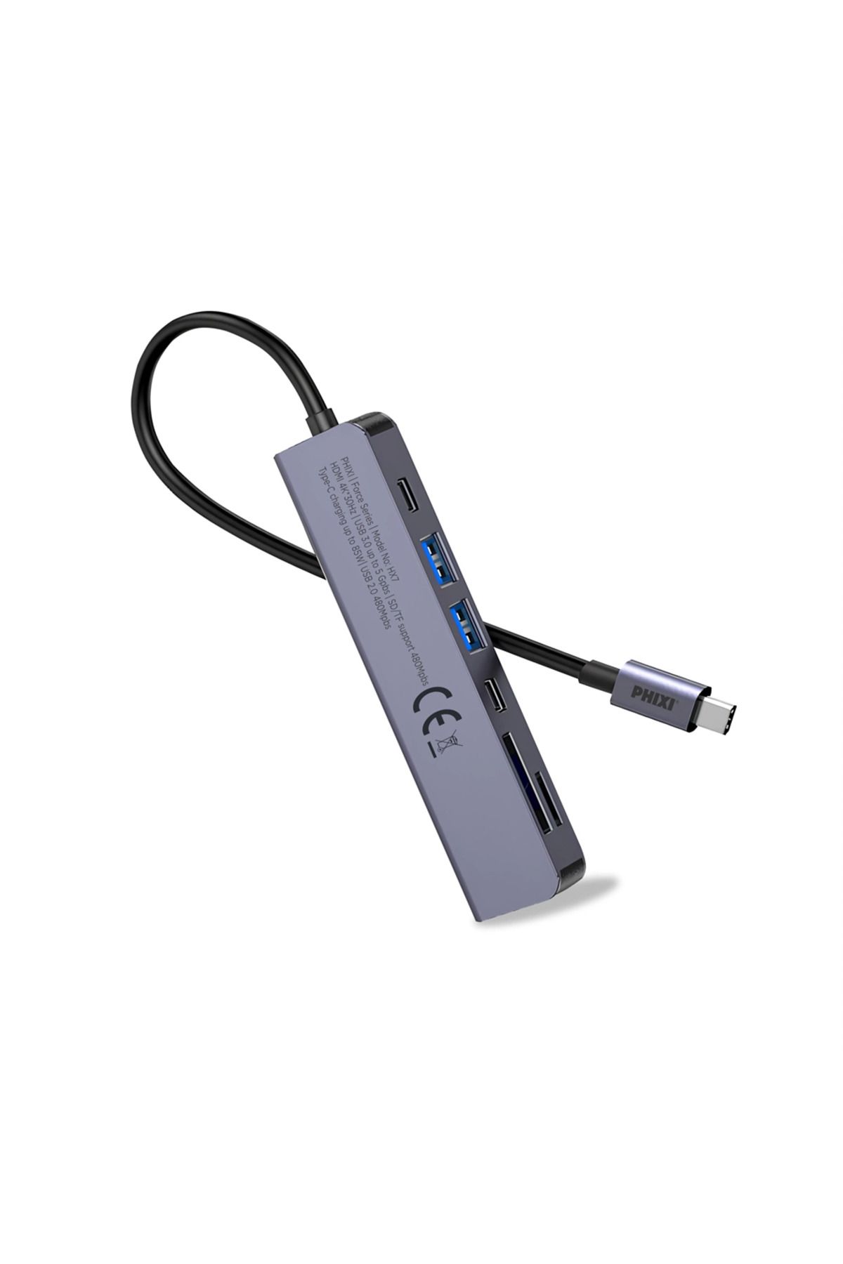 Yeni Nesil Toptancı - YNT Force 7 İn 1 Usb C To Hdmı Vga Ethernet Hub Çoklayıcı Hub