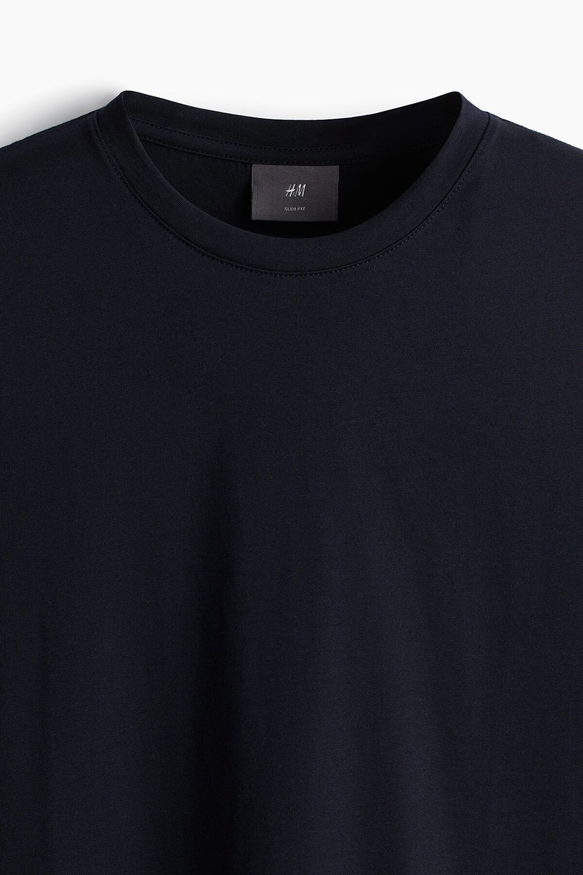 تی شرت آبی مردانه SLIM FIT PIMA T اورجینال H M H&M