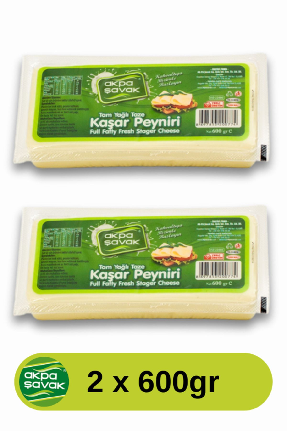 Ak-pa Şavak Akpa Şavak Tam Yağlı Kaşar Peyniri (2 x 600gr)