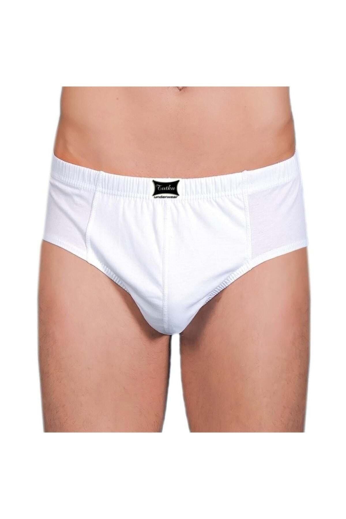 KEYAL Tutku Lavande Tutku Erkek Beyaz 12'li Paket Pamuklu Penye Külot