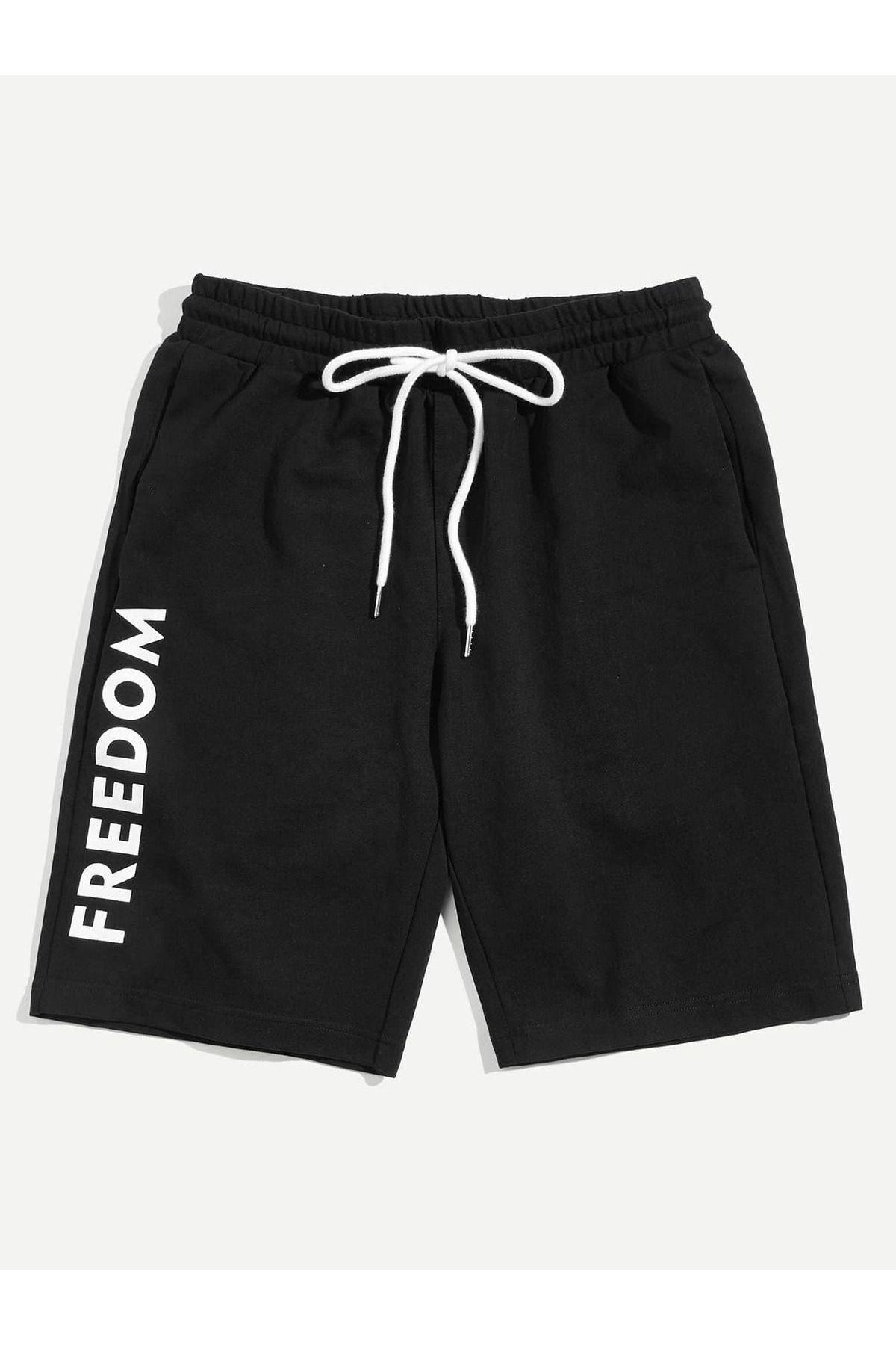 MARKATEM Unisex Freedom Yazılı  Şort