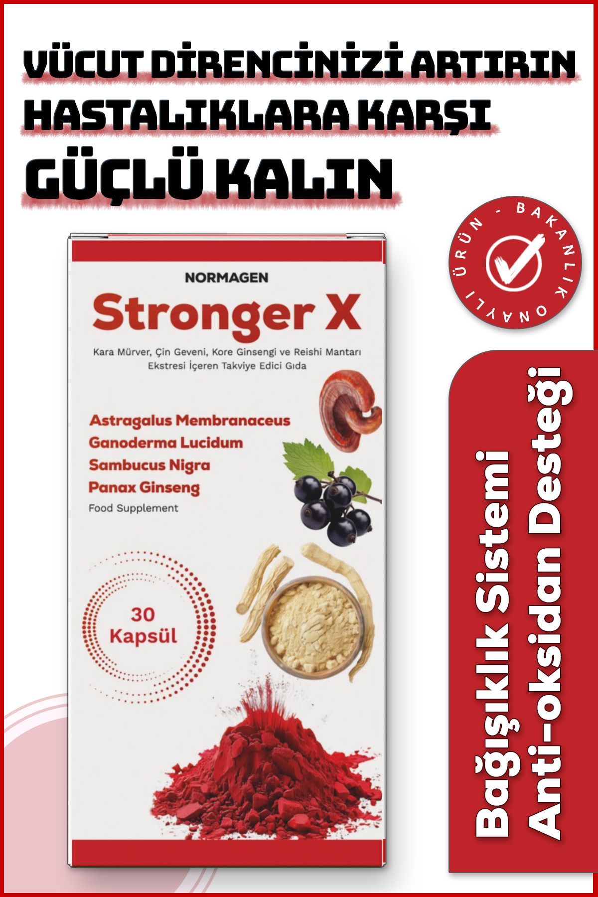 NORMAGEN Stronger X Bağışıklık ve Vücut Direnci Artırıcı Takviye Gıda