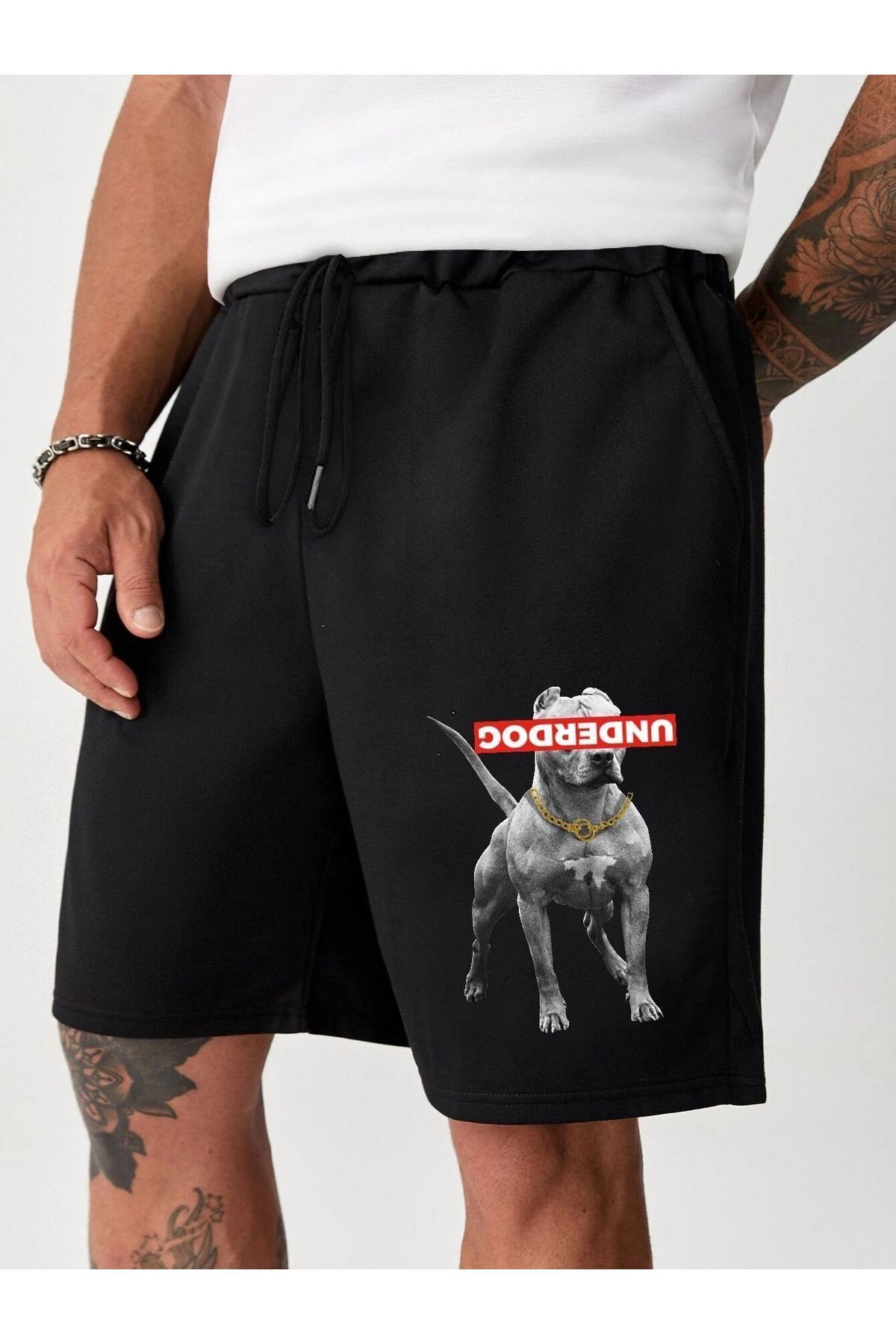 MARKATEM Unisex Dog Baskılı  Şort