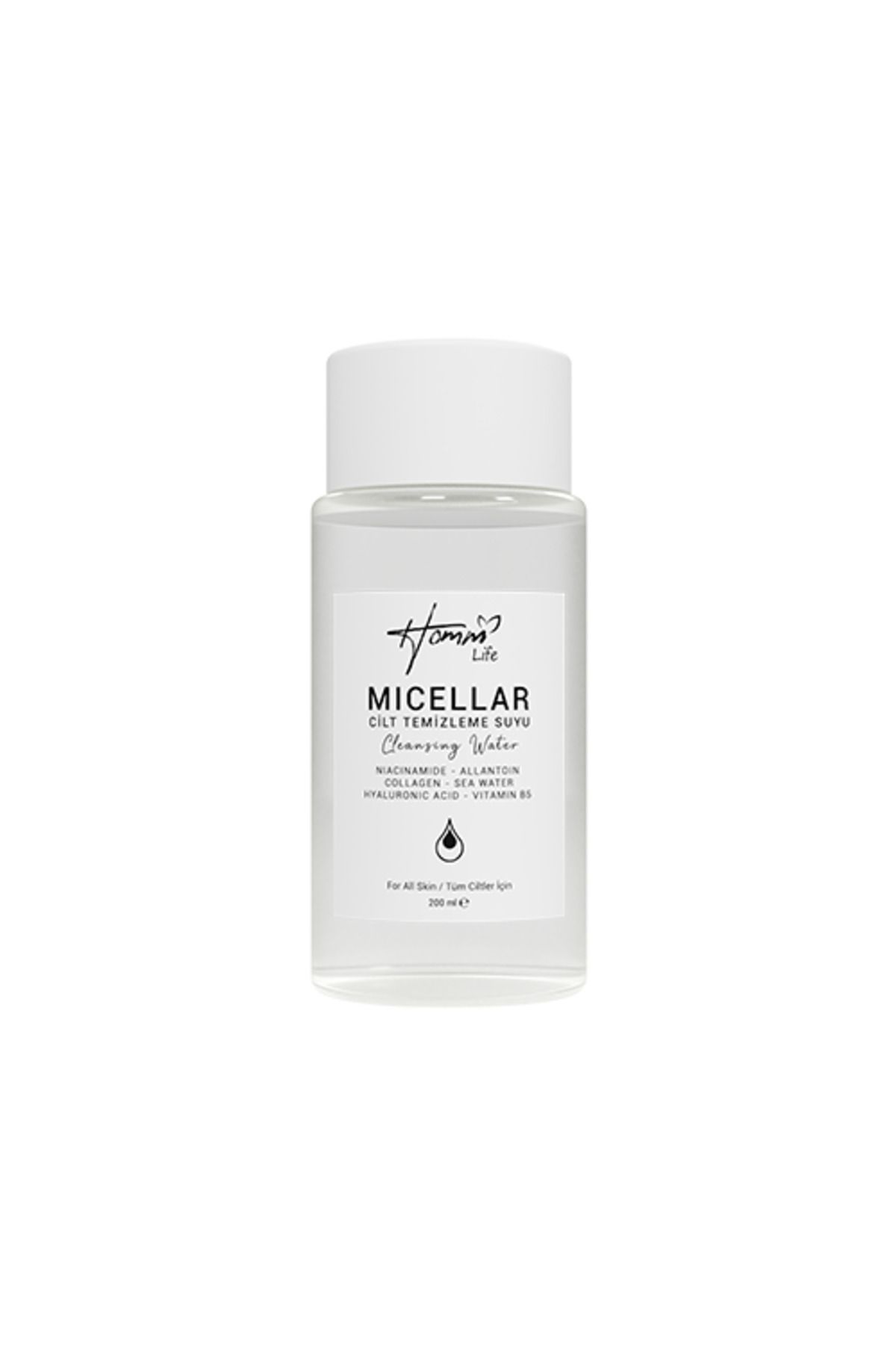 Homm Life MICELLAR CİLT TEMİZLEME SUYU 200 ml