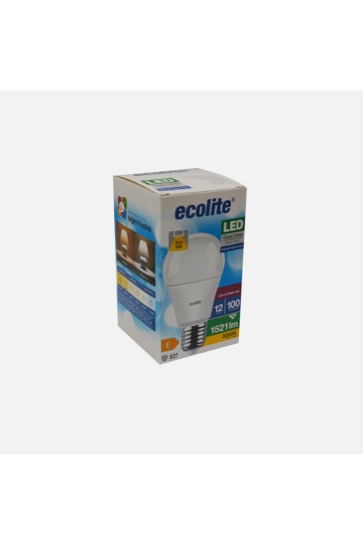 Ecolite A60 LED Ampul 12W E27 3000K Sarı Işık