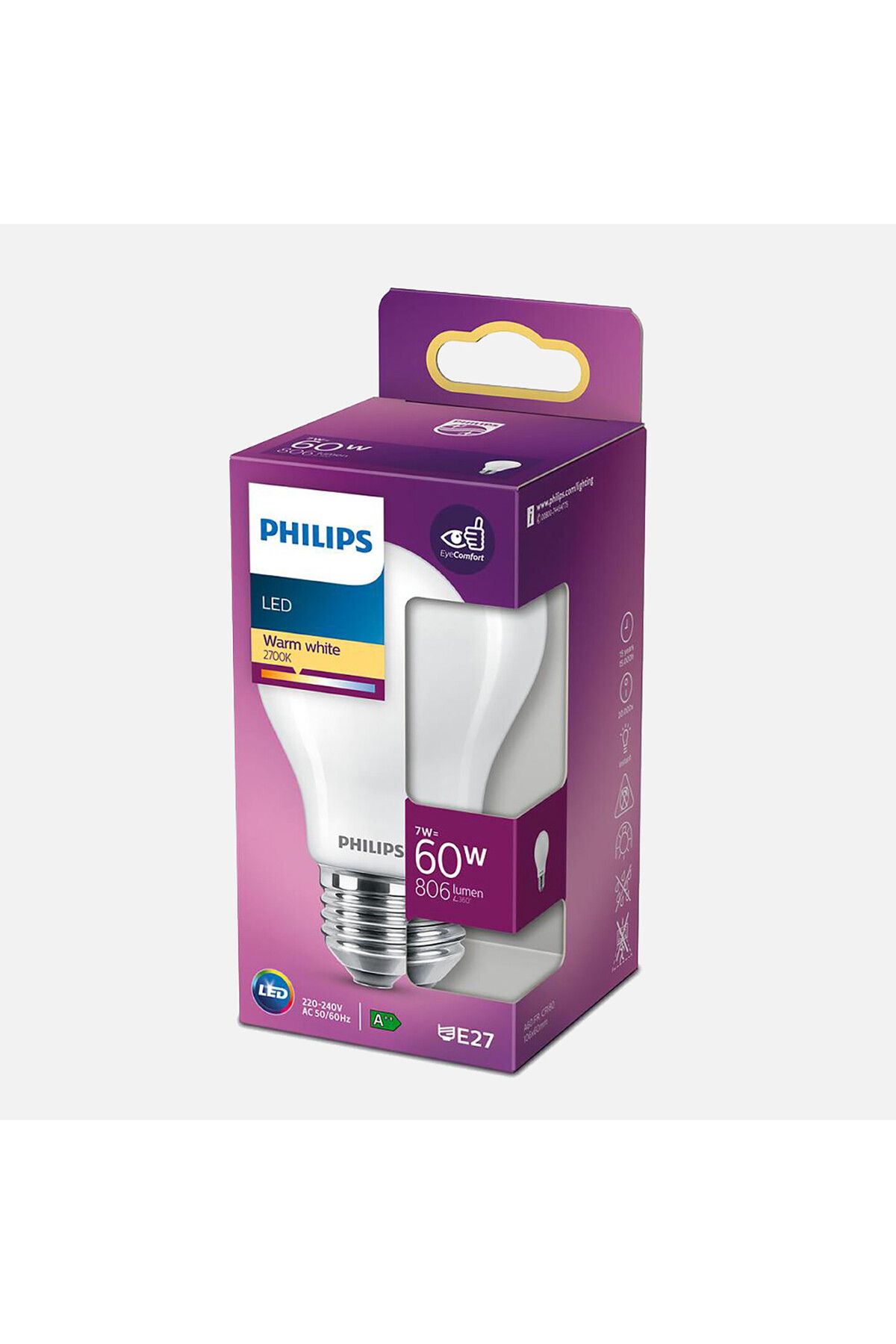 Philips Led Classic A60 WW FR 7 W Sıcak Beyaz E27 LED Ampul