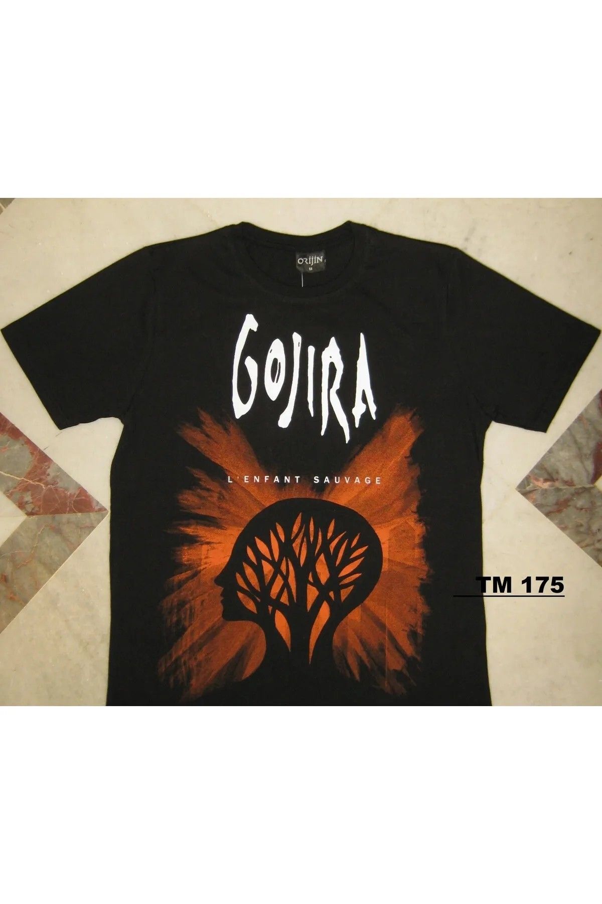 weywot Gojira Baskılı Siyah Günlük Rahat Kesim T-Shirt