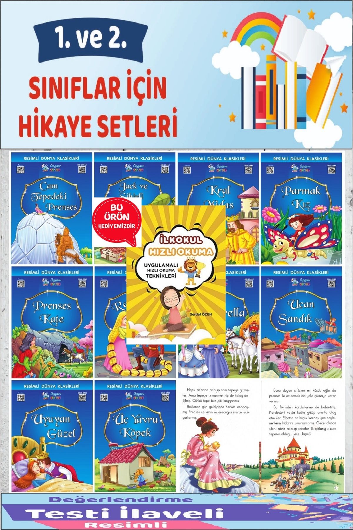 Üçgen Yayıncılık 1.ve 2.Sınıflar İçin Okumayı Sevdiren 10 lu Hikaye Seti 3  (Hızlı Okuma Hediyeli)