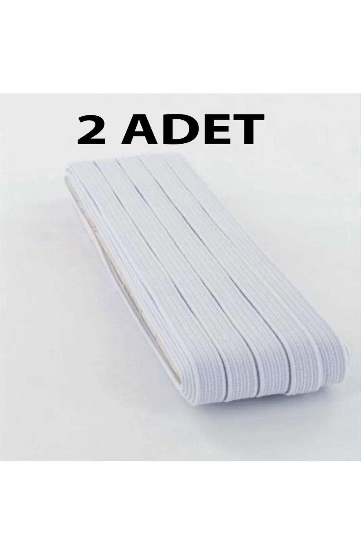 everart 2 Adet 0.80 Cm Beyaz Bel Lastiği Yassı Lastik Paça Don Lastiği 20 Metre