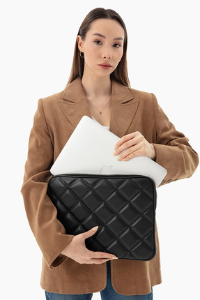 MORCA Macbook Air Pro 13 & 13.3 Inç Laptop Kılıfı Kapitone Siyah