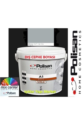 Polisan Dış Cephe Boyası-a1 Akrilik Düz-15litre(20KG.)-cd-8214 Ağrı Grisi