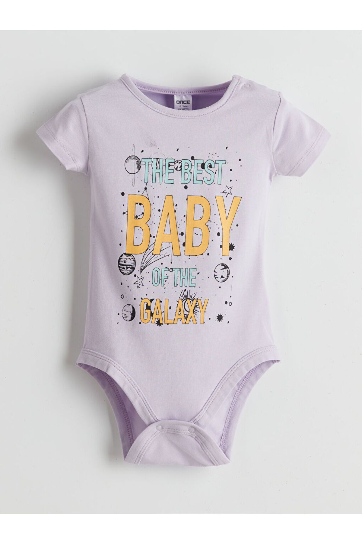 LC Waikiki Yeni Sezon Bisiklet Yaka Baskili Kiz Bebek Citcitli Bodysuit - S5L666Z1