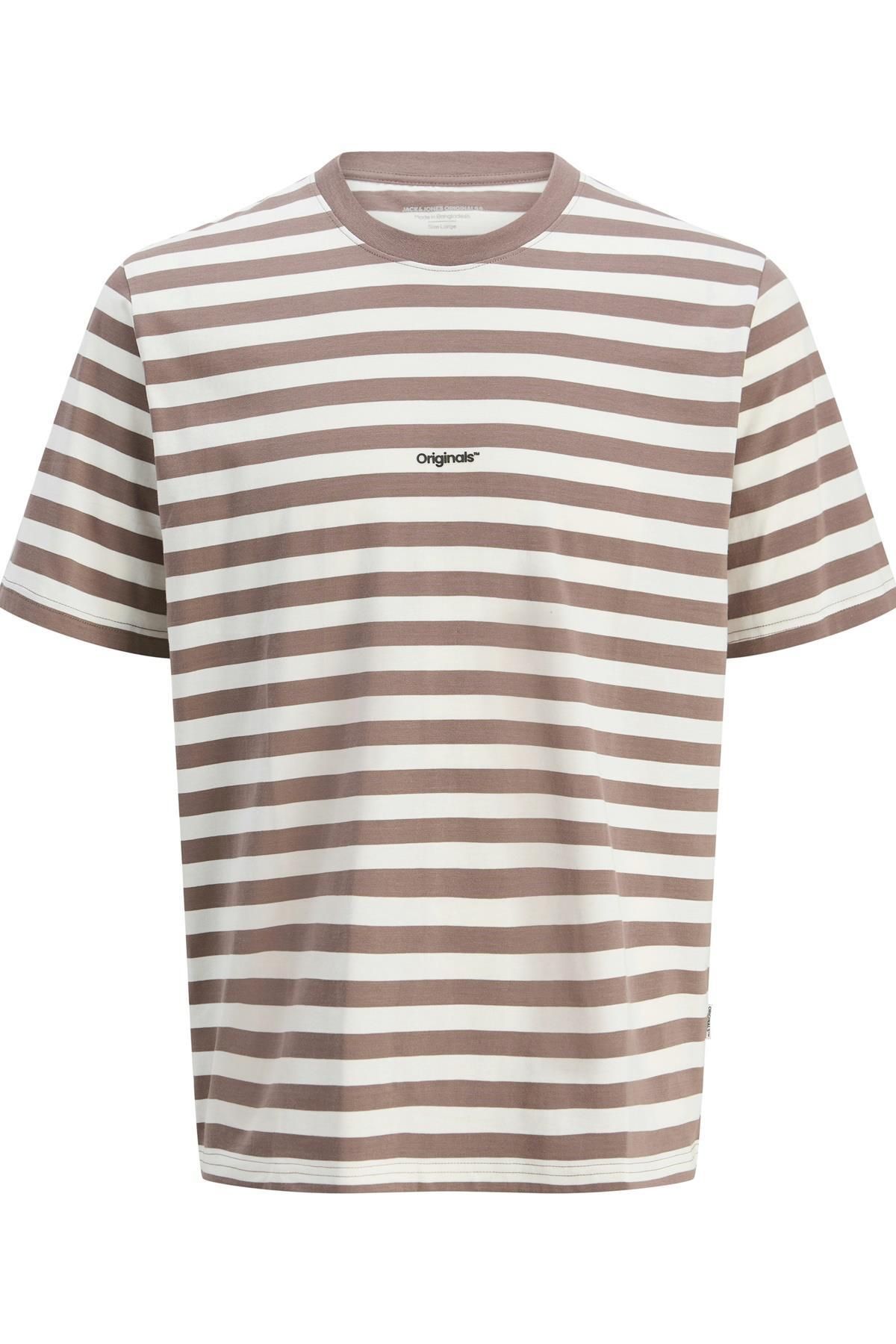 Jack & Jones-JORVESTERBRO Newton Stripe Tee SS CN - Burgundia și alb 2