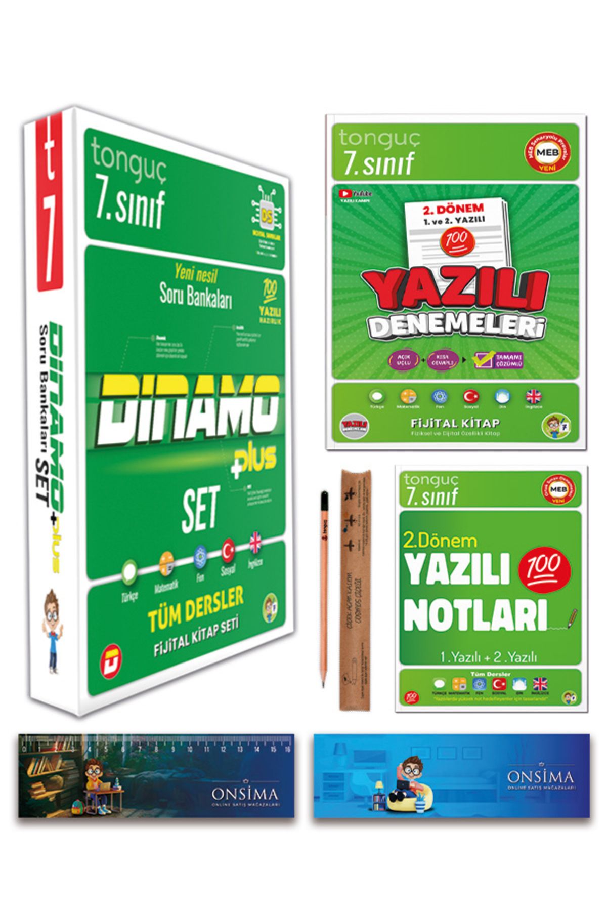 Tonguç Yayınları 7. Sınıf Dinamo Plus Tüm Dersler Soru Bankası - 2. Dönem Yazılı Notları Denemeleri Set 7 Kitap