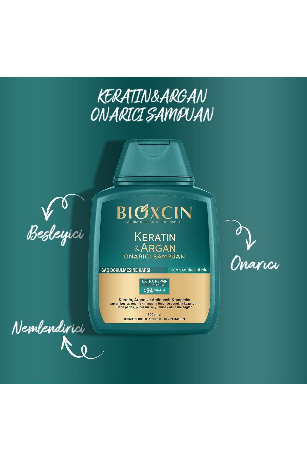 Bioxcin-Keratínový arganový šampón na poškodené a poškodené vlasy 300 ml Kúpte 3 a získajte 2 výhodné balenie 2