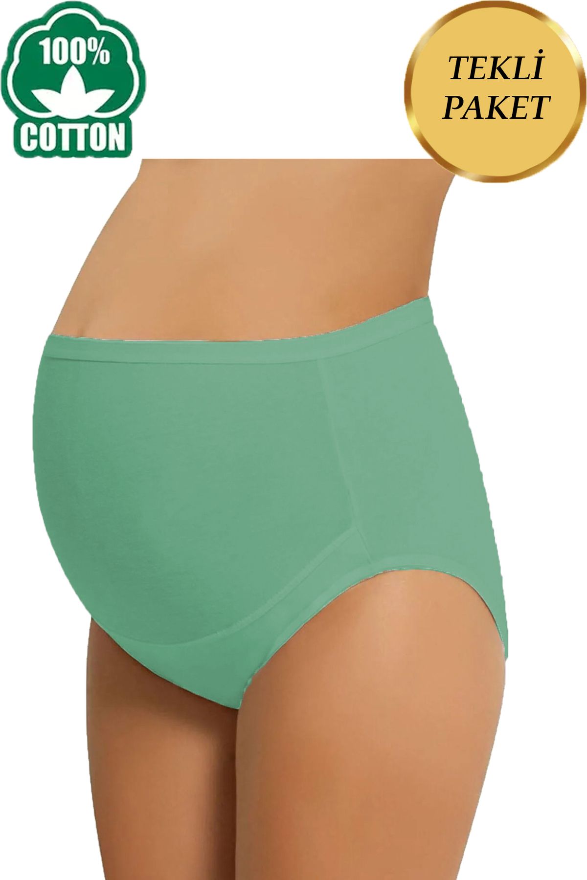 Textile Slot-High Waist Recovery Mint Maternity Maternity Panties - Flexible, 100% Cotton 1