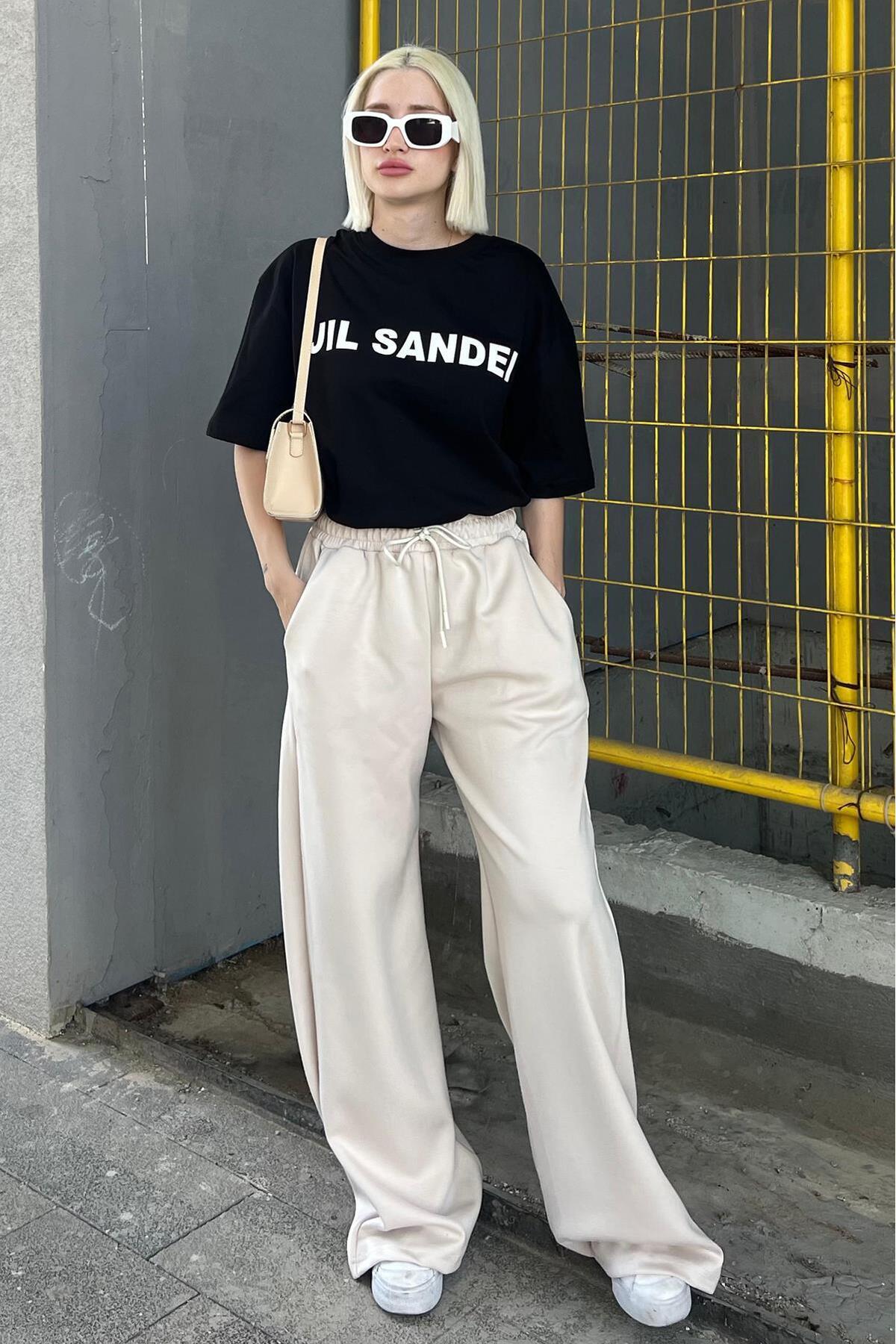Madmext-Beigefarbene Damen-Jogginghose mit weitem Bein und Modal 5