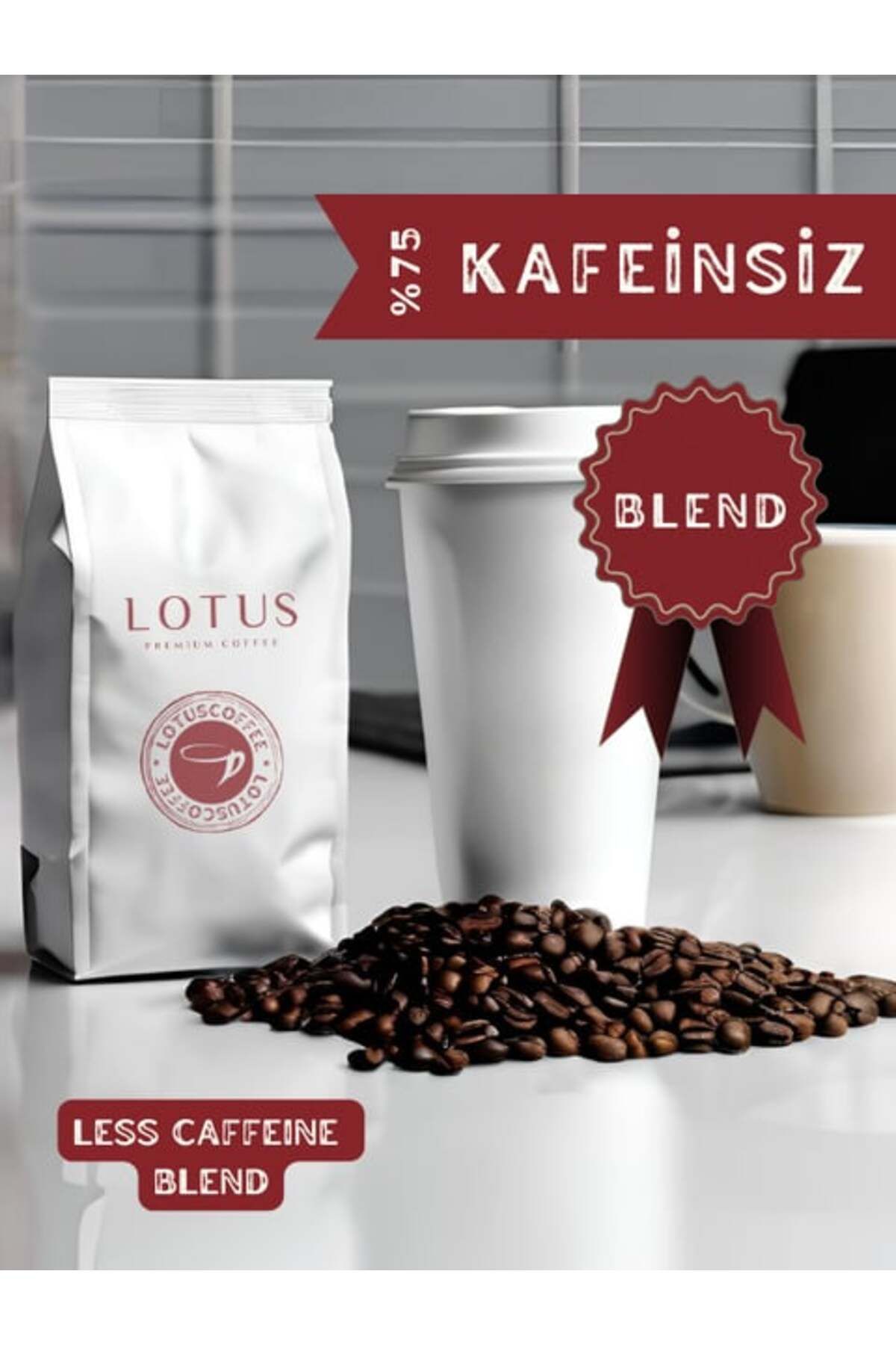 Lotus Coffee Less Caffeine %75 Kafeinsiz Blend Kahve 250 Gr.