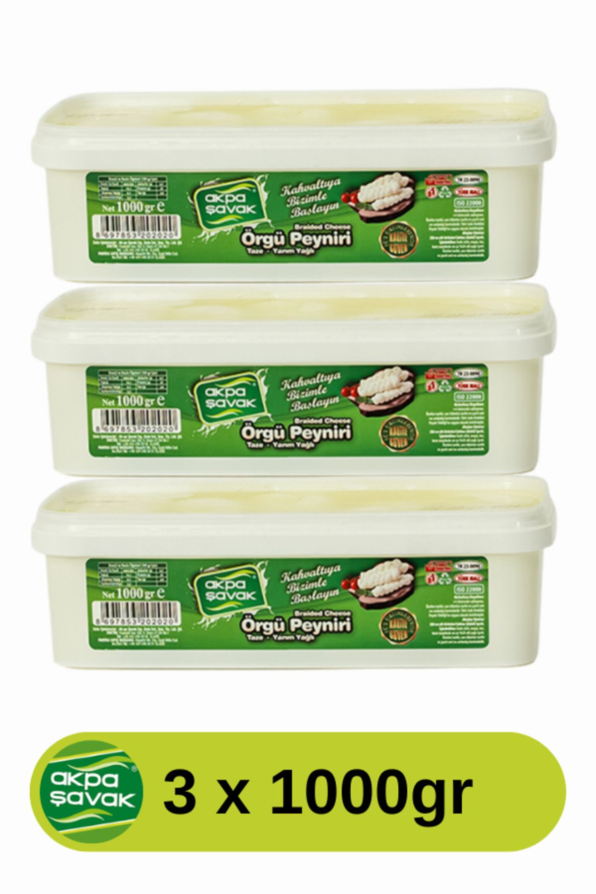 Ak-pa Şavak Akpa Şavak Örgü Peyniri (3 x 1kg)