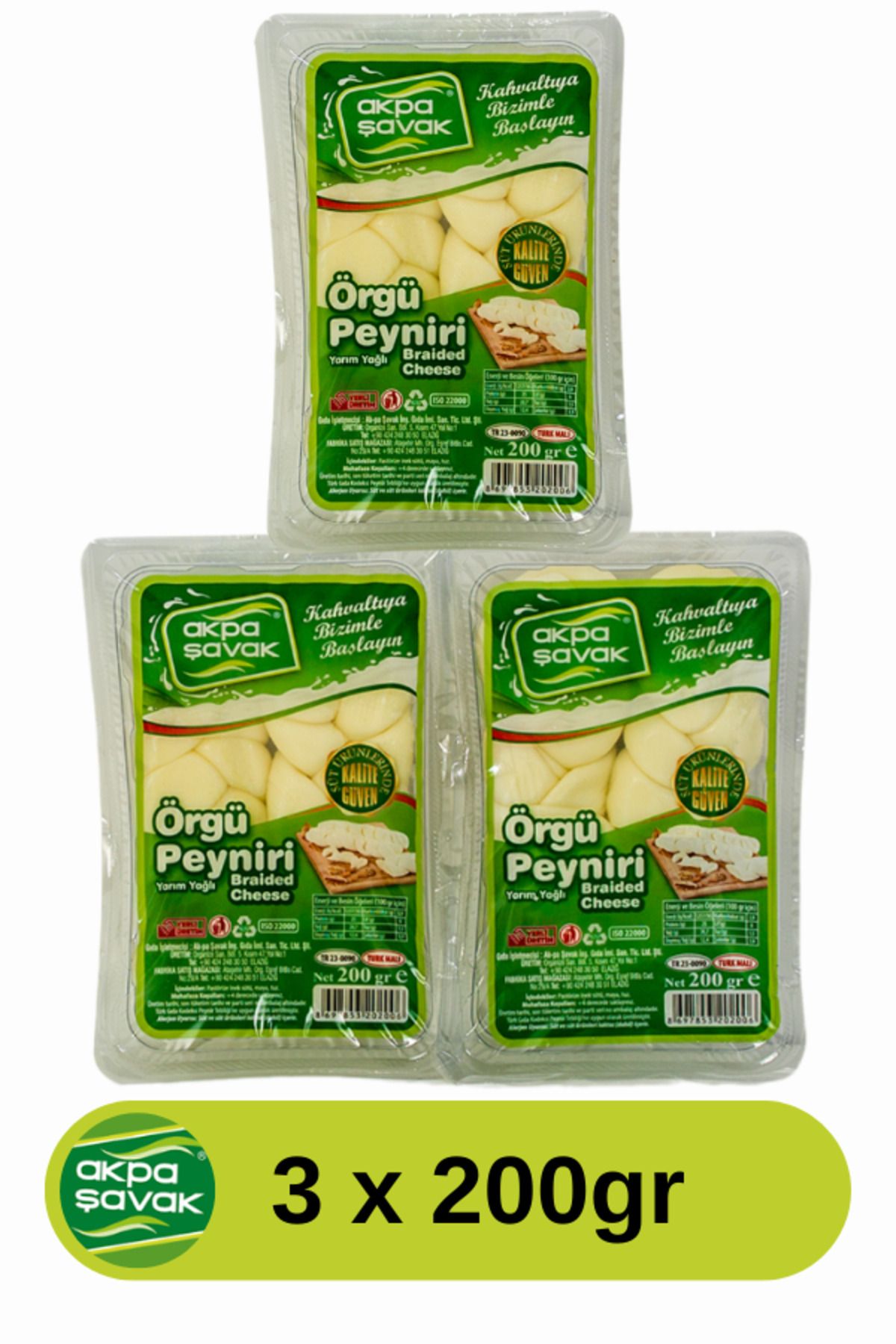 Ak-pa Şavak Akpa Şavak Örgü Peyniri (3 x 200gr)