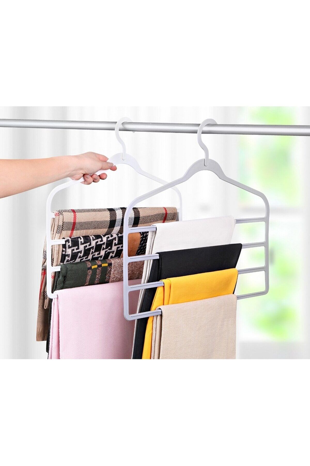 Kuzgun Ticaret Pantolon Eşarp Askısı - Çok katlı Askı