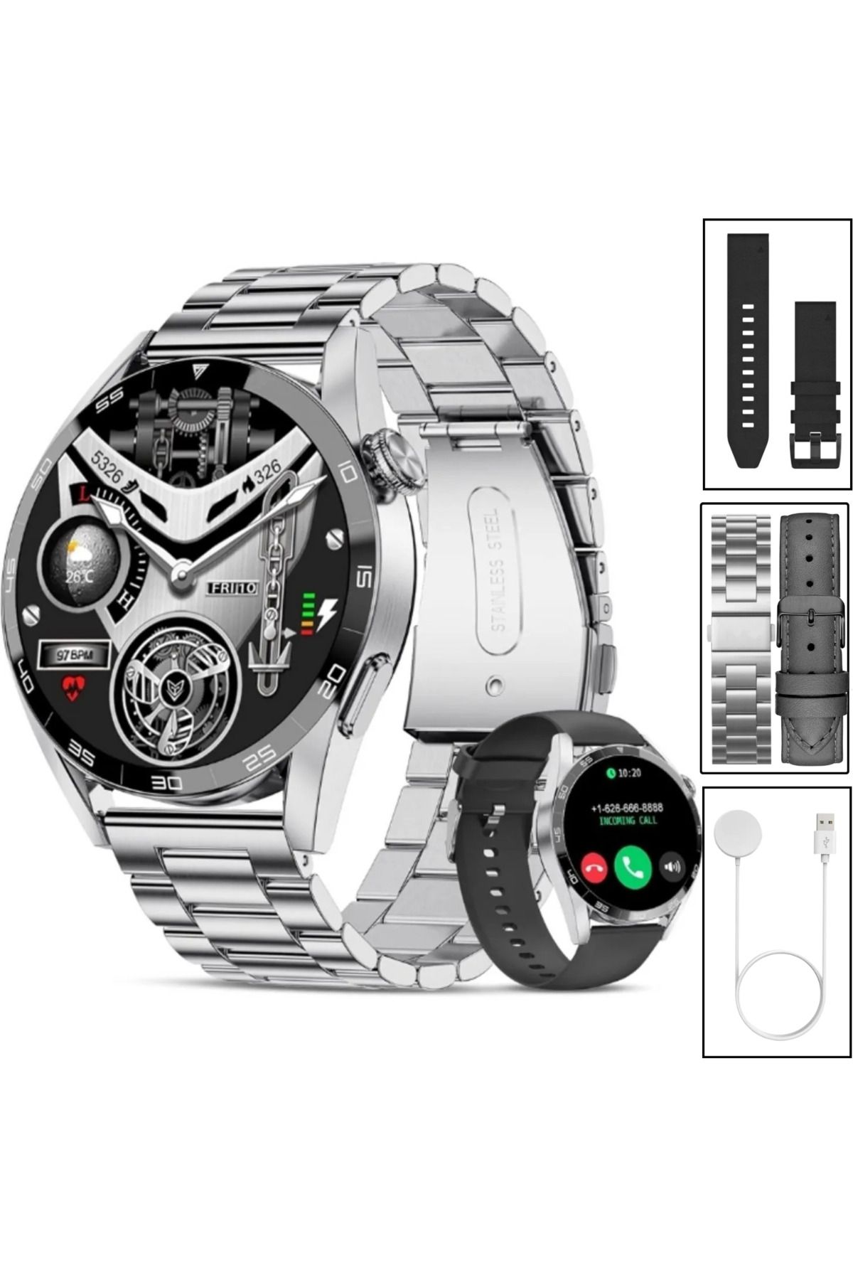 SONREİR Watch GT3 PRO Erkek Akıllı Saat, Klasik AMOLED Sesli Görüşme,NFC Android iPhone Huawei Uyumlu 8,9,10