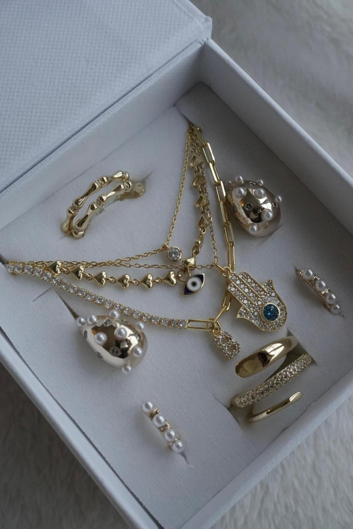 minimojewels Kolye, Küpe ve Yüzük Set