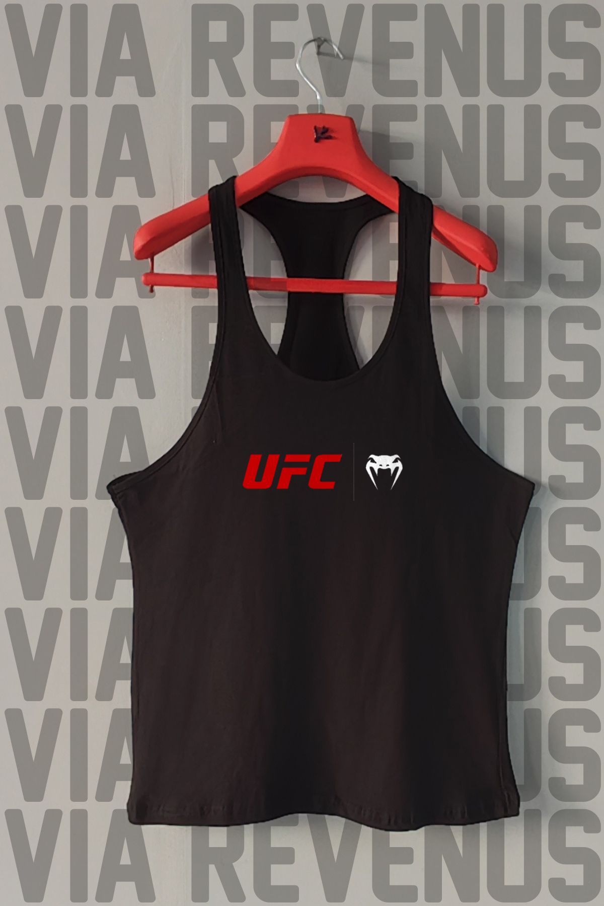 Vordevia UFC Venum Ön ve Arka Minimal Baskılı Tank Top Spor Atlet