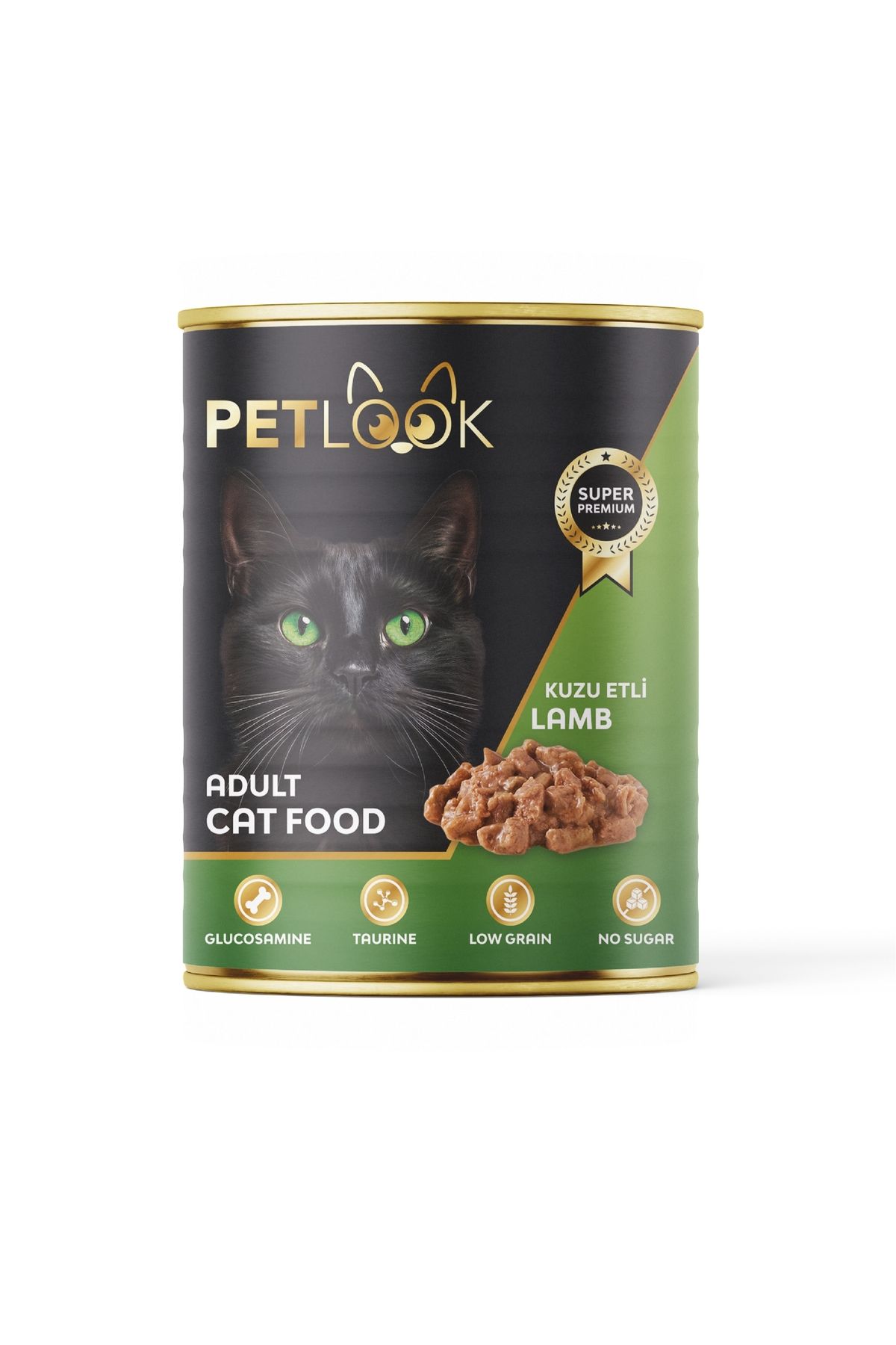 PetLook Konserve Kedi Maması Yetişkin Kuzu Etli, Parça Etli 415 GR Yaş Mama Düşük Tahıllı