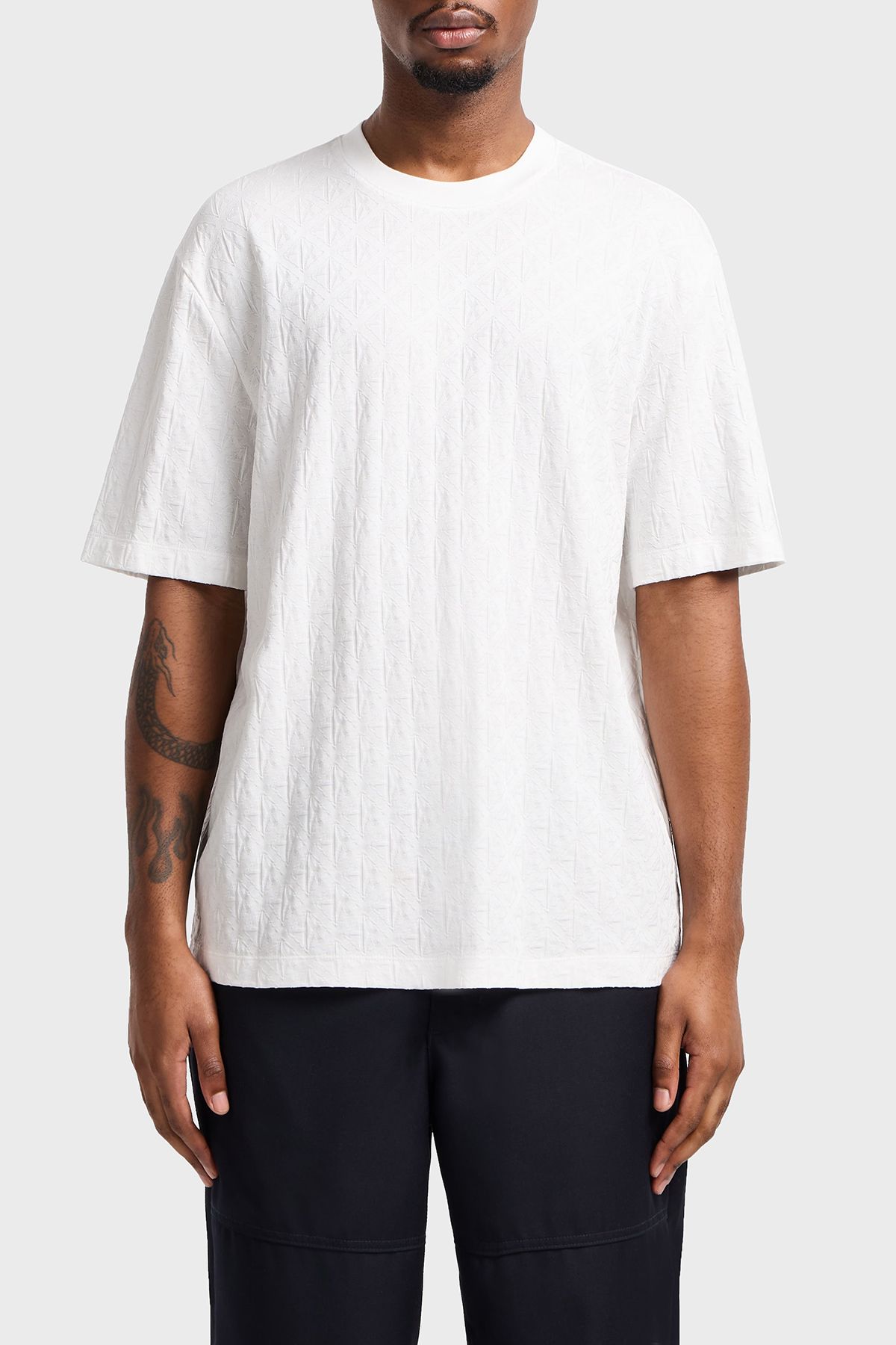 تی شرت تی شرت تی شرت یقه نخی با تناسب معمولی تی شرت تی شرت مردانه Armani Exchange